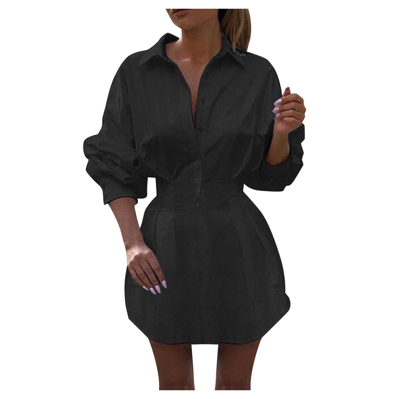 Women's Summer Long Sleeve Printed Mini Dress - Casual Blouse & Tee for Beach, Party & Daily Wear