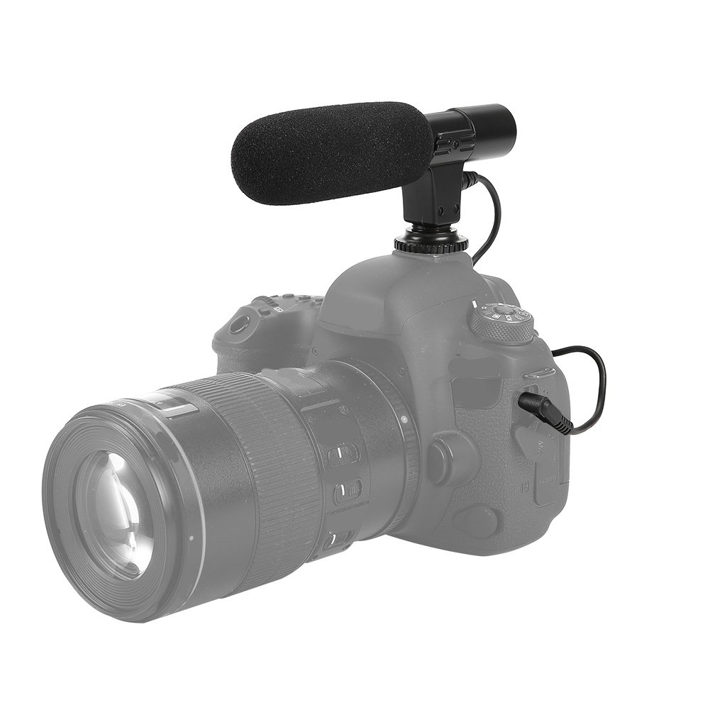 Best Lightweight Portable Condenser Microphone with Windscreen for DSLR Camera & Camcorder - Perfect for Vlogging, YouTube Videos & Professional Recording