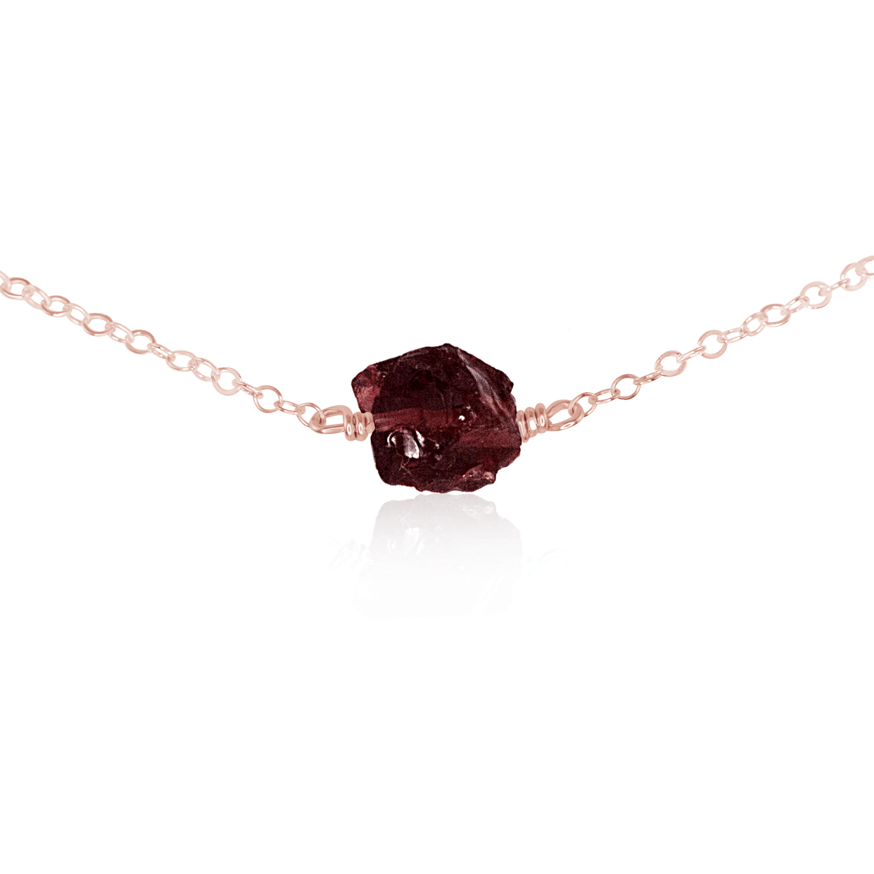 Natural Raw Garnet Crystal Nugget Choker Necklace - Healing Stone Jewelry for Women, Boho Style Adjustable Choker for Spiritual Protection & Positive Energy | Perfect for Meditation, Yoga & Everyday Wear