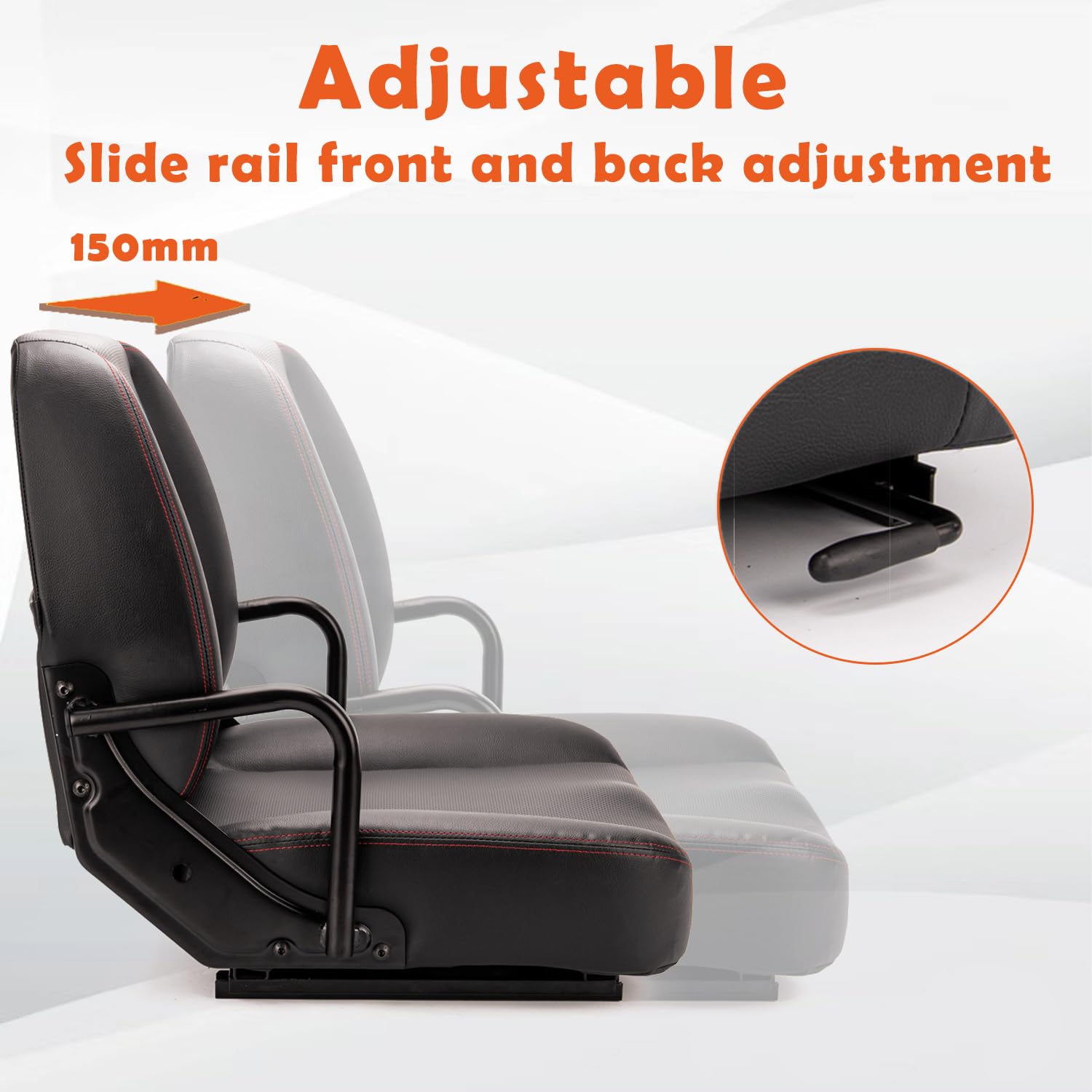Heavy Duty Universal Forklift Seat with Hip Restraint & Micro Switch - Compatible with Tractors, Mowers, Skid Loaders, Telehandlers, Backhoes, Excavators & Dozers - Ergonomic Design for Enhanced Comfort & Safety During Long Work Shifts