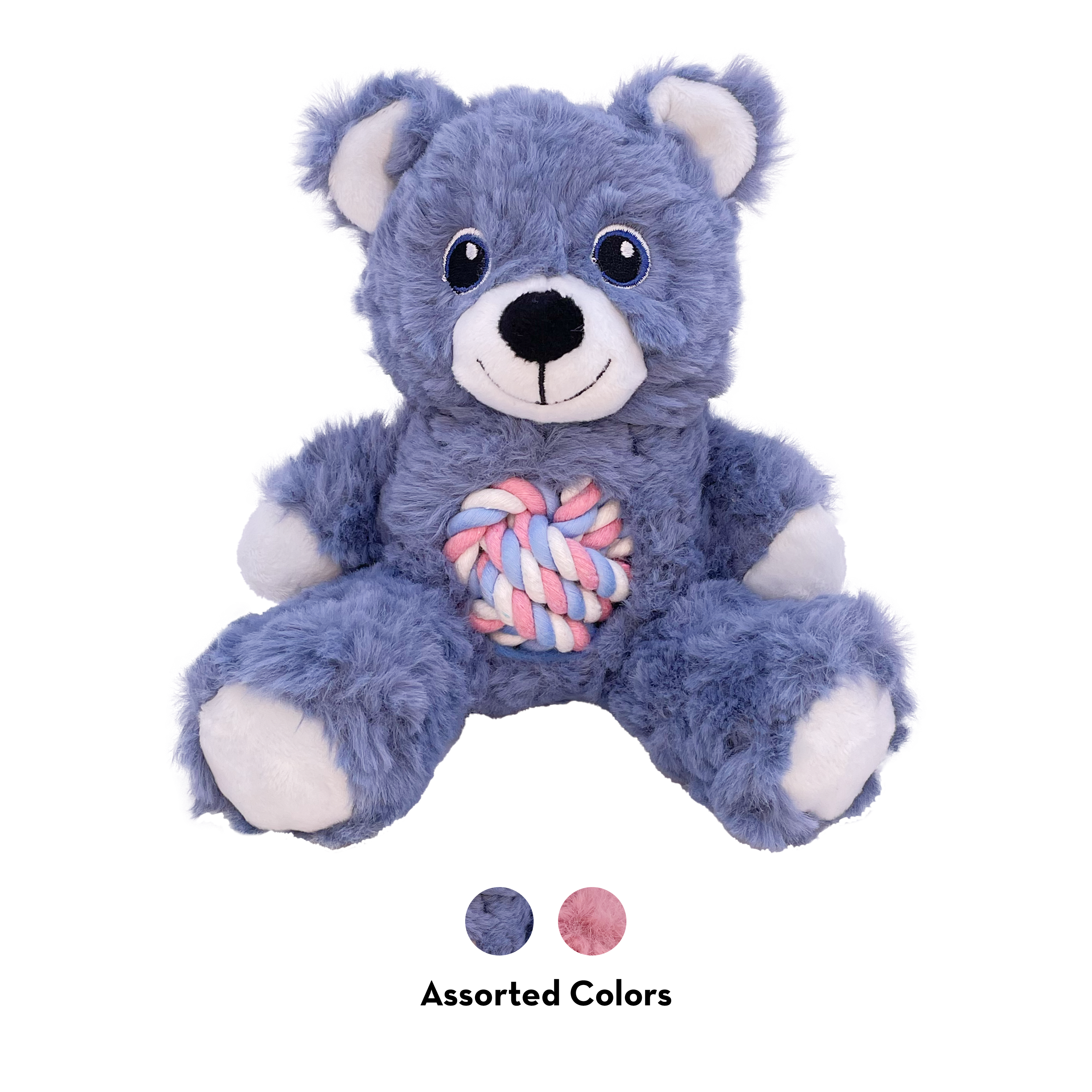 KONG Knots Teddy Dog Chew Toy - Durable Plush Chew Toy for Dogs, Puppies & Aggressive Chewers | Perfect for Playtime, Training & Anxiety Relief
