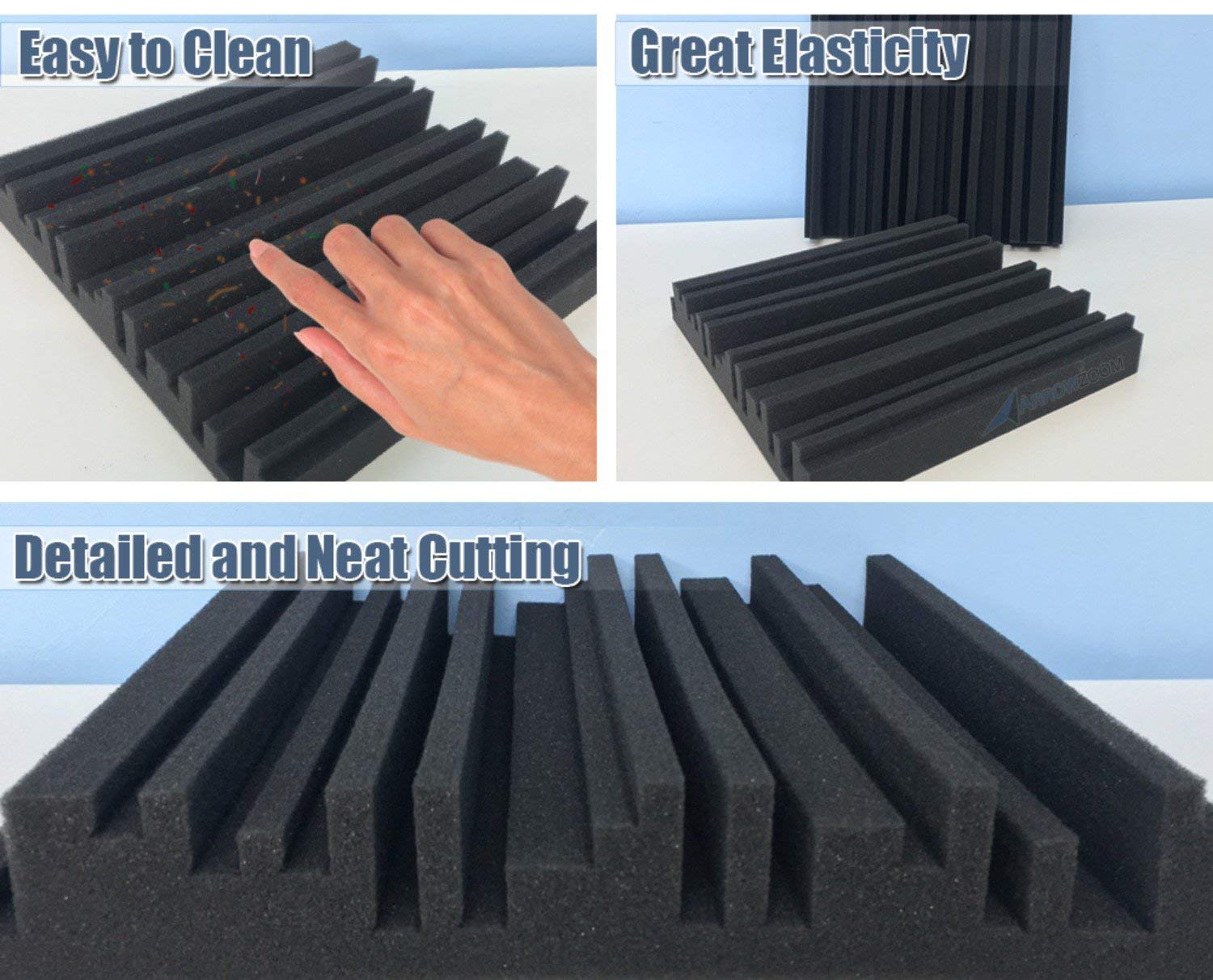 Arrowzoom 96-Pack Acoustic Foam Panels - 11.8