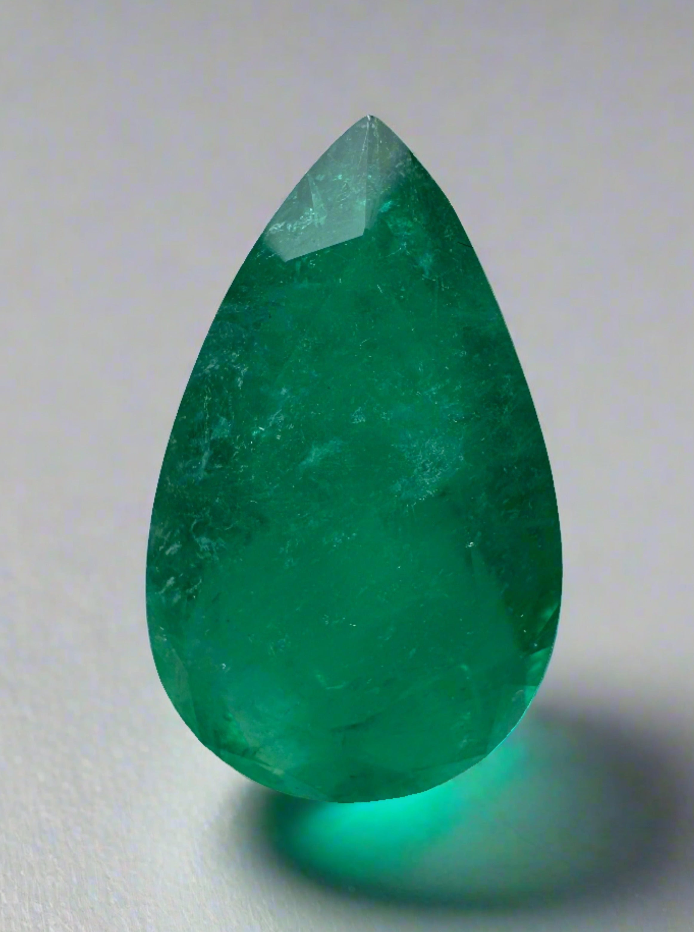 5.64 Carat 17.5x10.5mm Dark Muzo Green Natural Loose Colombian Emerald Pear Cut Gemstone for Jewelry Making & Engagement Rings