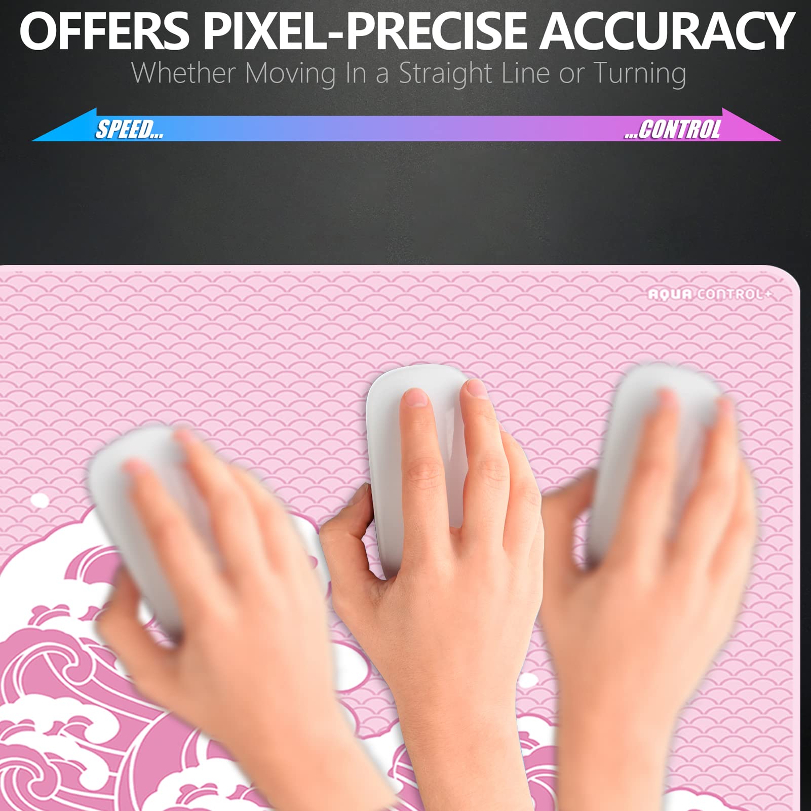 X-Raypad Aqua Control Plus Wave Gaming Mouse Pad - High Precision Control & Speed Surface for FPS Gaming | Consistent X/Y Glide | Ideal for Low DPI Players | Perfect for Competitive Esports & PC Gaming