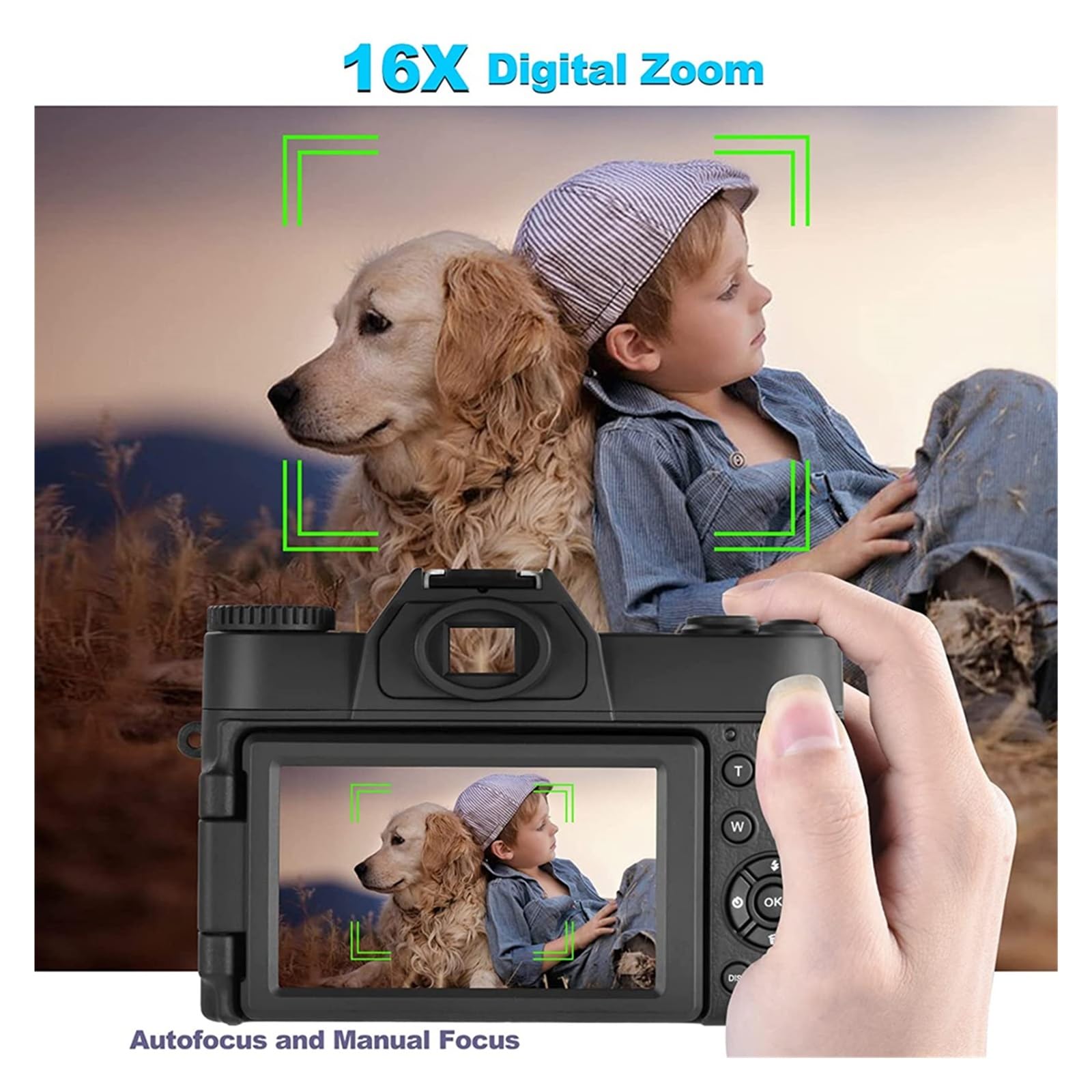 48MP 4K Digital Camera with Auto Focus & Wide Angle - Vintage Style Vlog Camera for Beginners, Includes 32GB TF Card (Pink) - Perfect for Travel Vlogging, YouTube Content & Selfie Photography