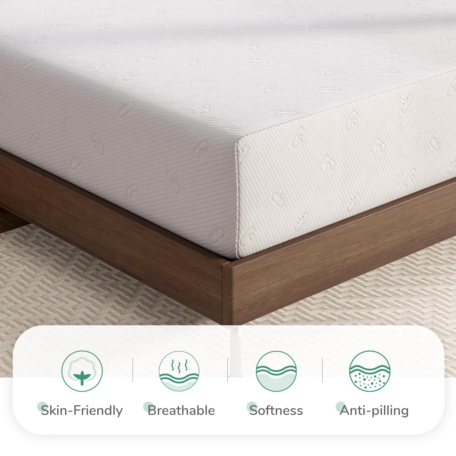 Novilla 8 Inch Queen Size Memory Foam Mattress - CertiPUR-US Certified, Medium Firm Support for Pressure Relief & Comfort Sleep, Removable Washable Cover - Perfect for Bedrooms, Guest Rooms & Small Spaces