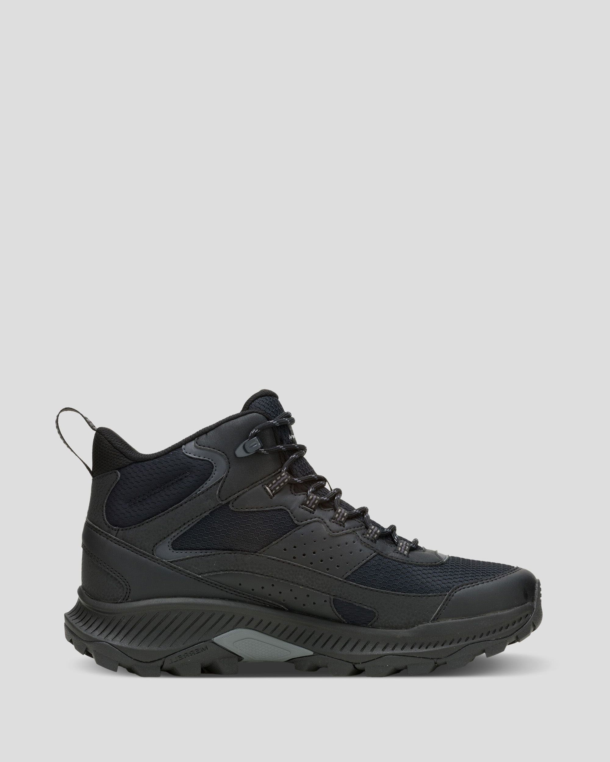Men's Merrell Speed Strike 2 Waterproof Mid Hiking Boots - Black | Lightweight & Durable Outdoor Shoes for Trail Running, Camping & Mountain Climbing