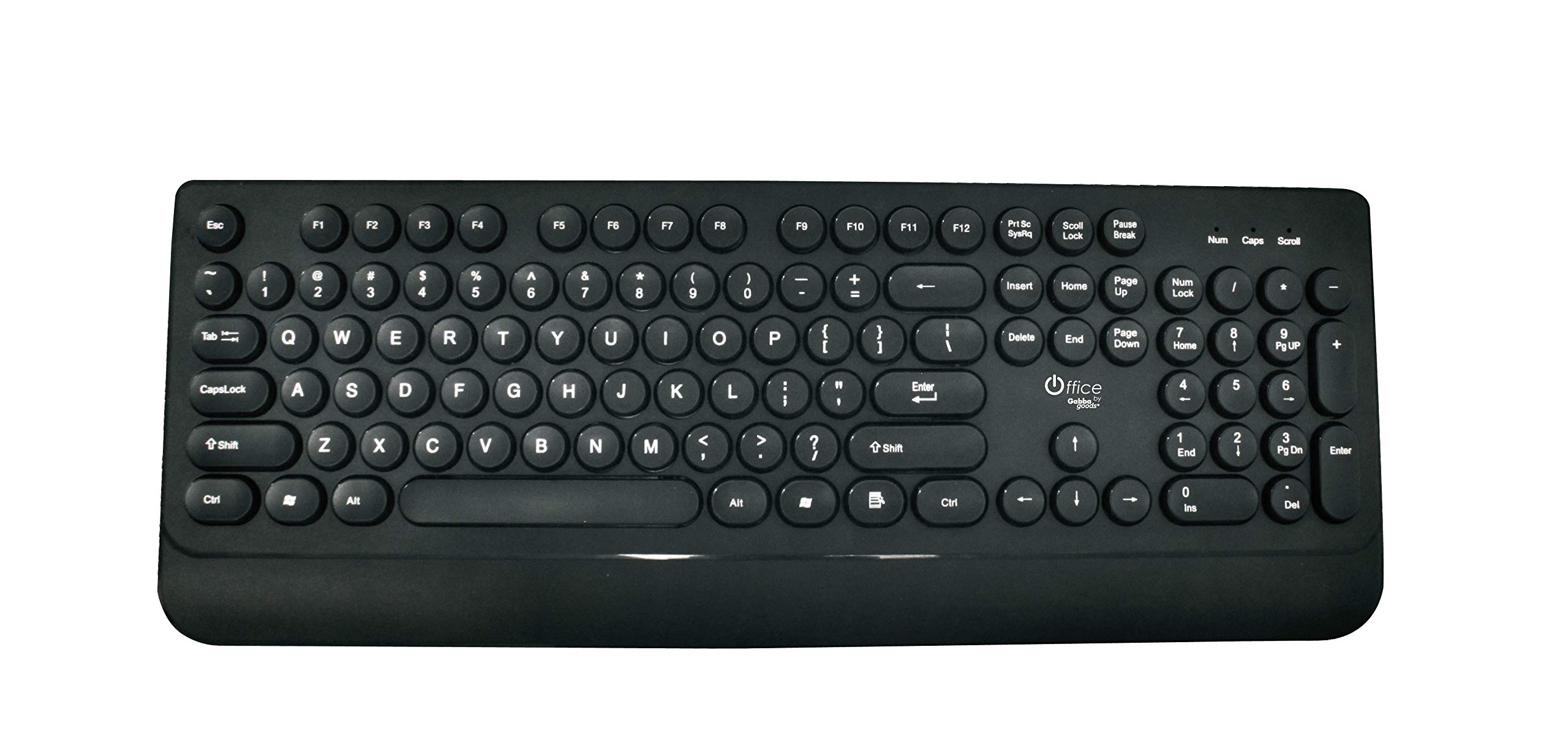 Gabba Goods Wireless Keyboard and Mouse Combo CB3 - Full-Size Ergonomic Keyboard with Number Pad & Comfortable Palm Rest, 2.4G Wireless Connection with Nano USB Receiver for PC/Laptop - Perfect for Office, Home & Gaming Use