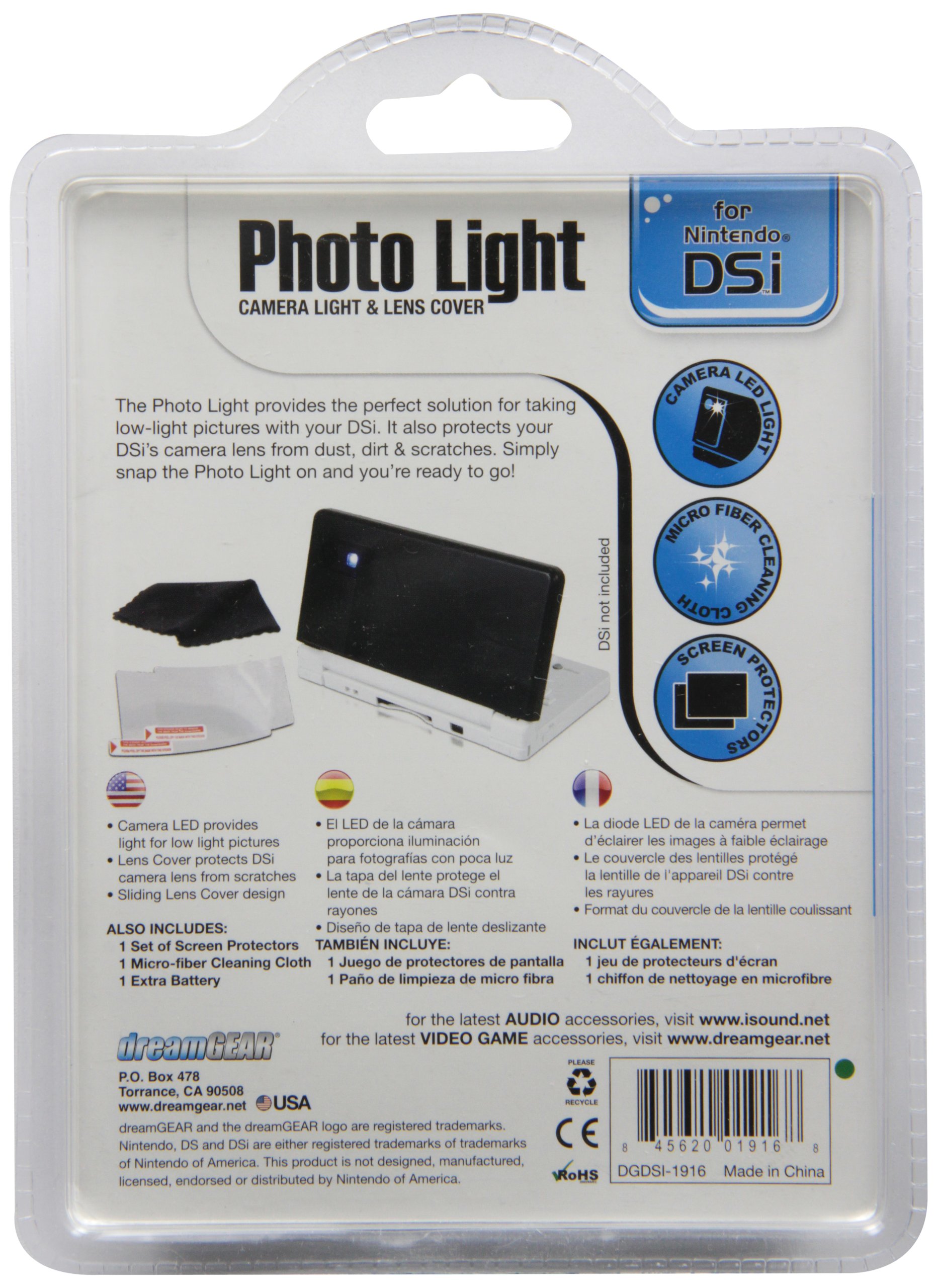 Professional Photo Light for Nintendo DS - Black - Perfect for Gaming, Streaming & Content Creation