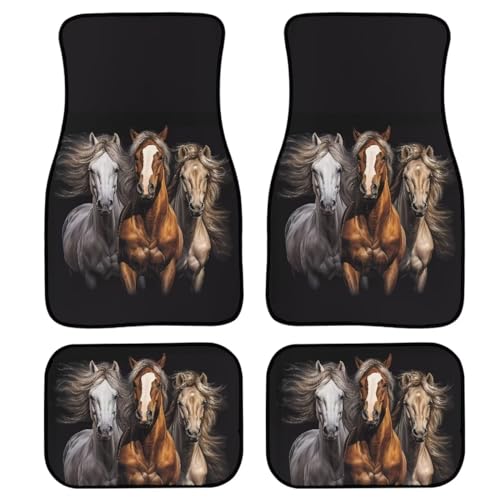 Cool Black Running Horses Printed