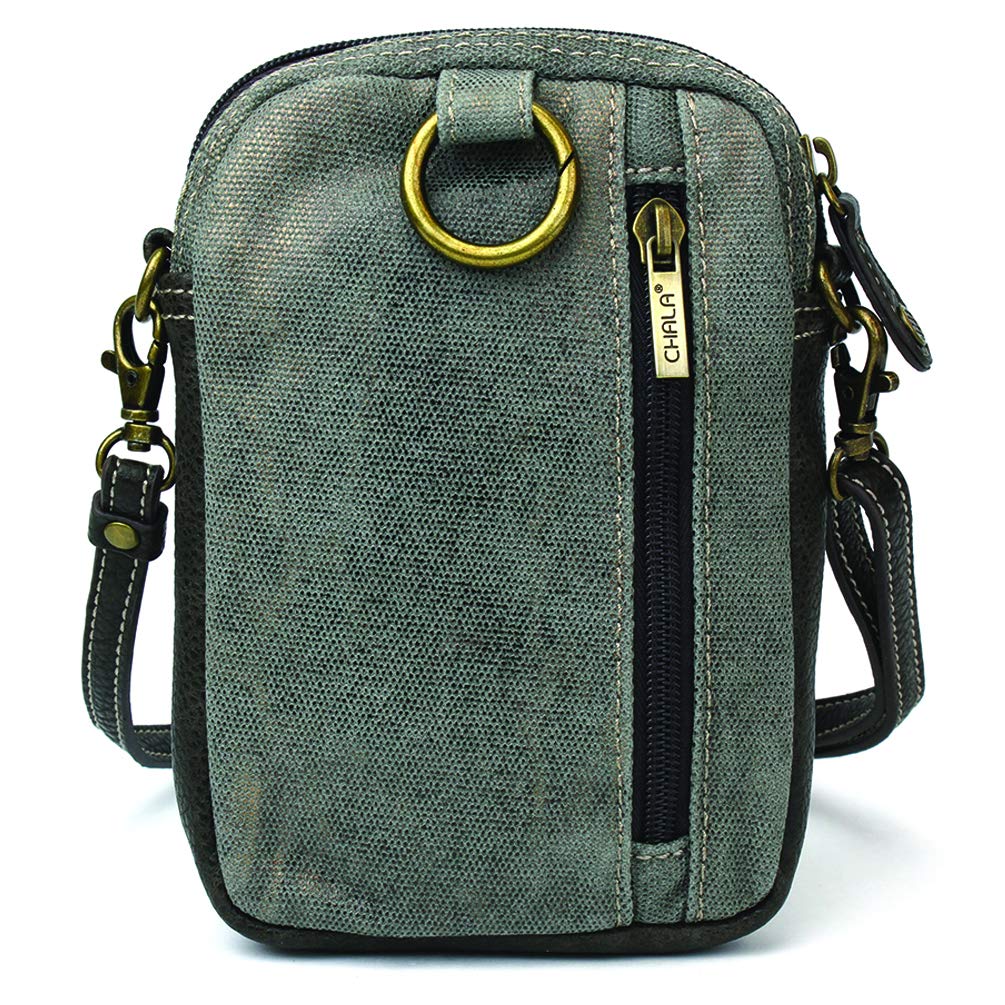 Chala Crossbody Phone Purse for Women - Adjustable Strap Slim Wallet with Cat Keychain - Olive Green Small Handbag for Travel, Shopping & Daily Use
