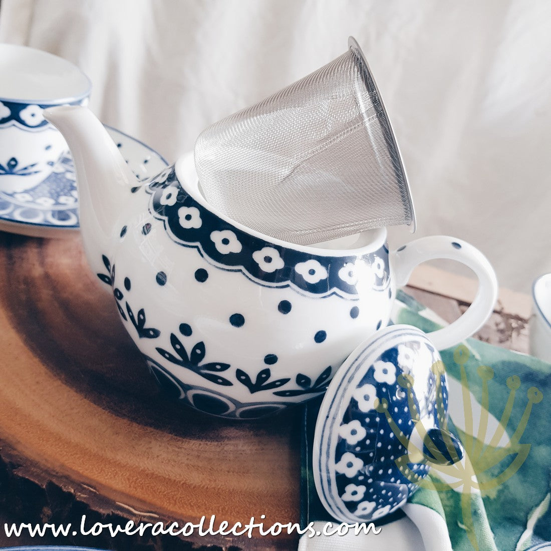 Awasaka Japan Blue and White Polka Dot Dessert Plates Set - 3 Piece Ceramic Bowls for Desserts, Snacks, Condiments | Elegant Tea Party, Japanese Dining, Home Decor