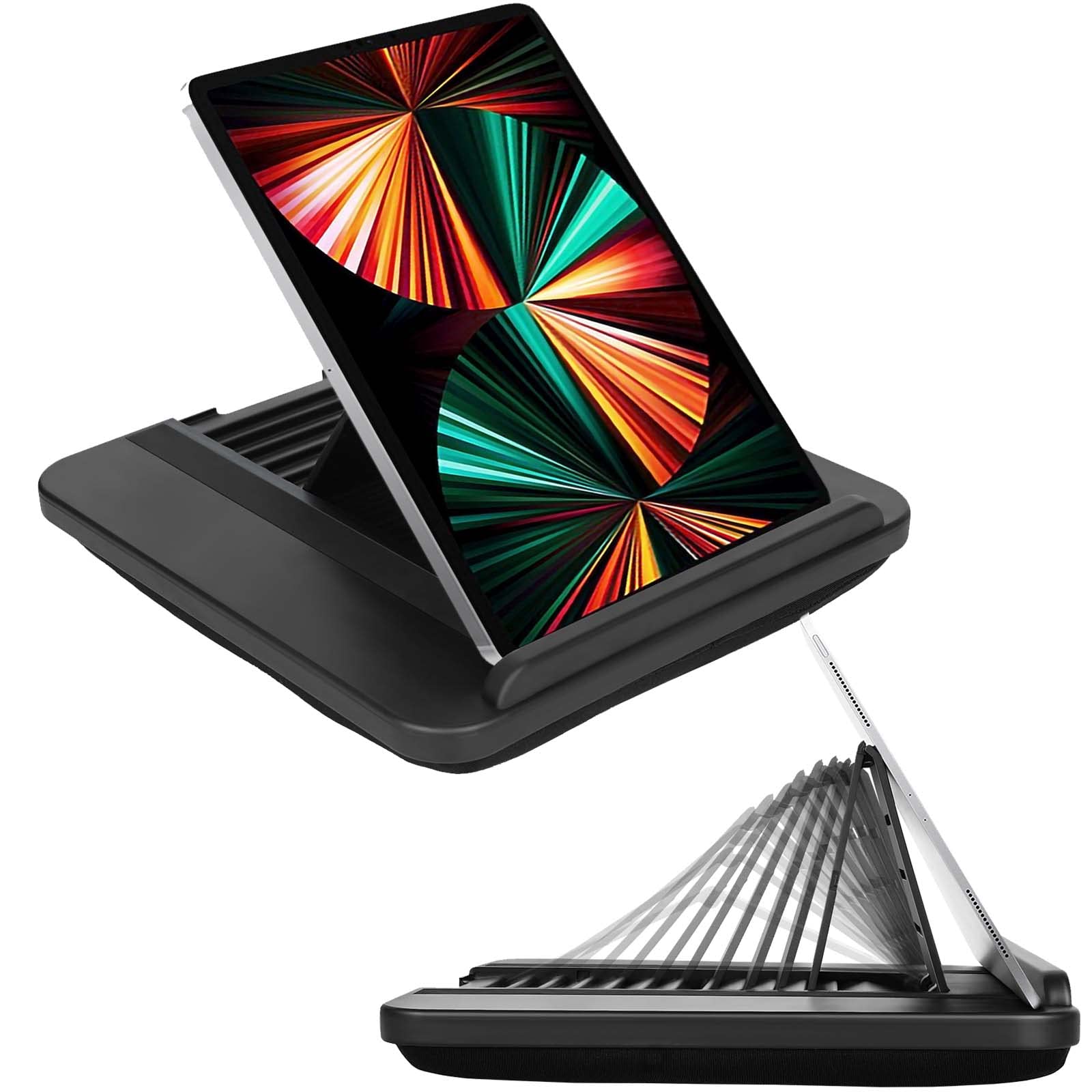 Foldable Soft Tablet Pillow Holder for iPad - Lap Stand with Pillowcase for Reading, Watching, and Working Comfortably