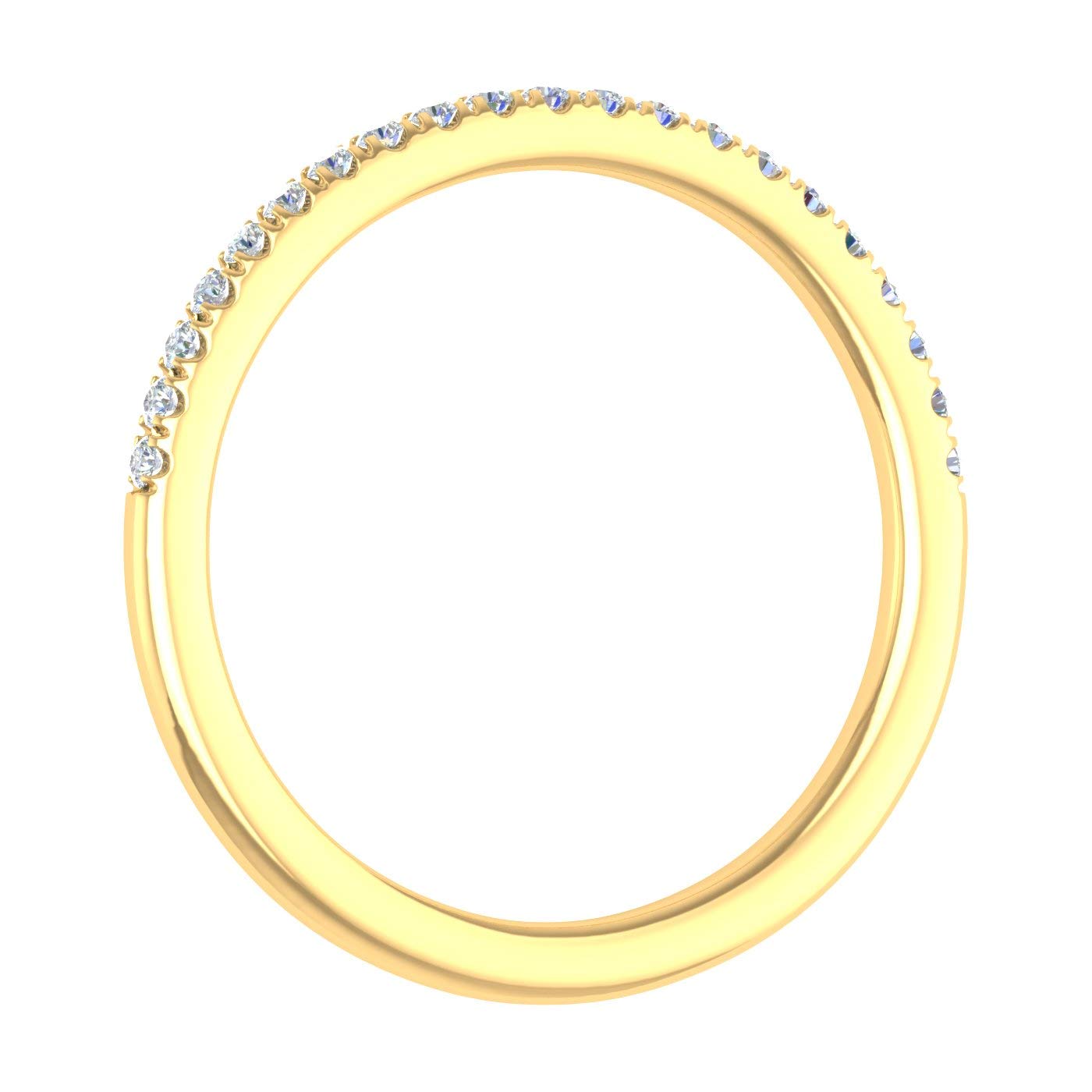 14K Gold Half Eternity Diamond Wedding Band Ring for Women - 0.15 Carat IGI Certified | Elegant Bridal Jewelry for Engagement, Anniversary & Special Occasions