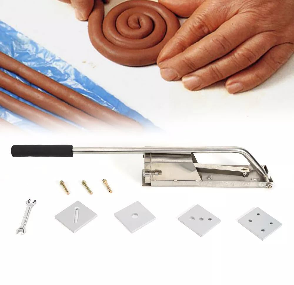 Stainless Steel 4-Layer Clay Extruder Machine - Wall Mount Pottery Tool Kit for Ceramic Art & Sculpture | Perfect for Home Studios & Professional Workshops