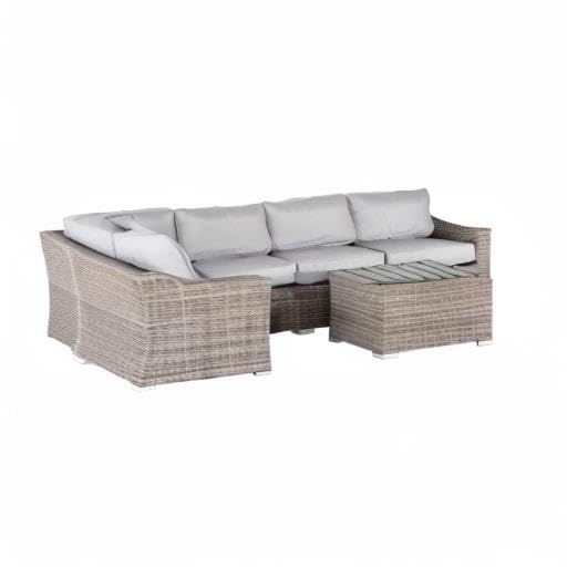 All-Weather Resort-Grade Outdoor Patio Sofa Set with Back Cushions - 6-Piece Wicker Conversation Set in Marina Grey | Perfect for Poolside, Garden & Backyard Relaxation