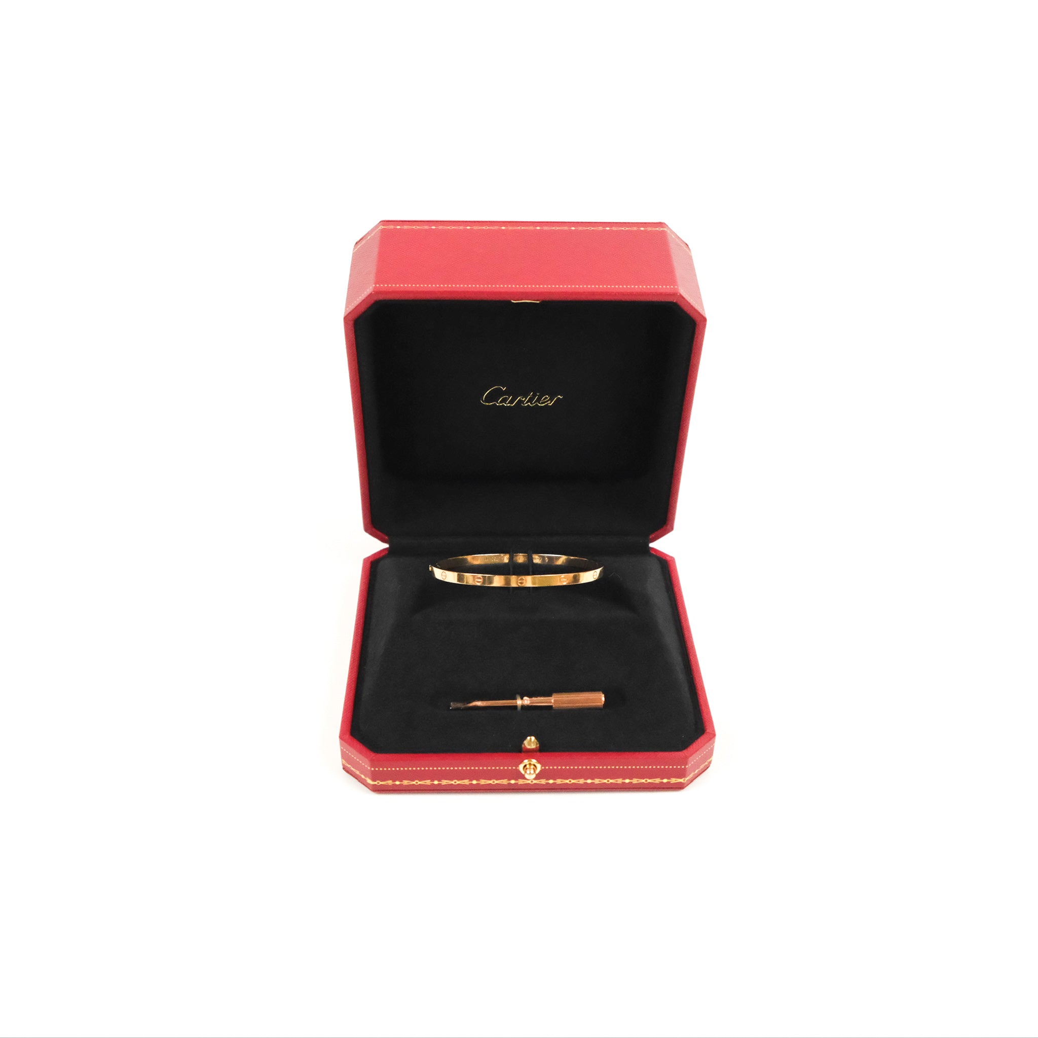 Cartier Small Love Bracelet 18K Rose Gold Size 17 - Luxury Jewelry Gift for Women, Anniversary & Valentine's Day