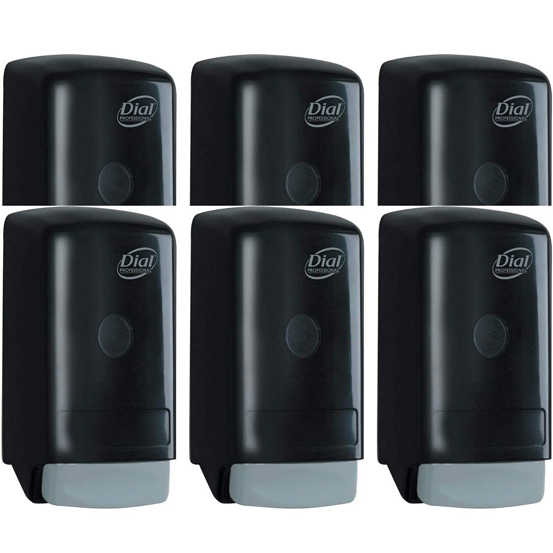 Black Wall Mounted Soap Dispenser - 800mL Manual Liquid Soap Dispenser for Kitchen & Bathroom - Durable, Low Maintenance & Easy to Install - Pack of 6 - Perfect for Homes, Restaurants & Offices