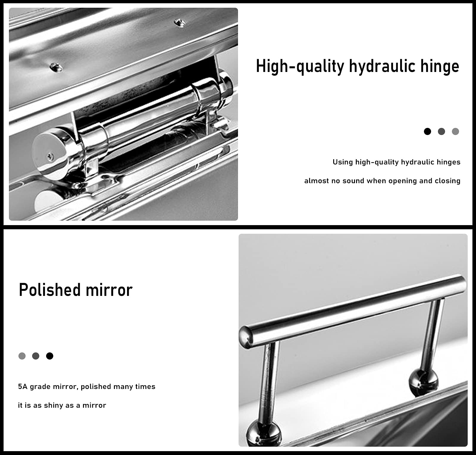 Stainless Steel Round Chafing Dish with Transparent Lid - 6L Capacity & Adjustable Temperature - Perfect for Buffets, Catering, and Keeping Food Warm at Parties