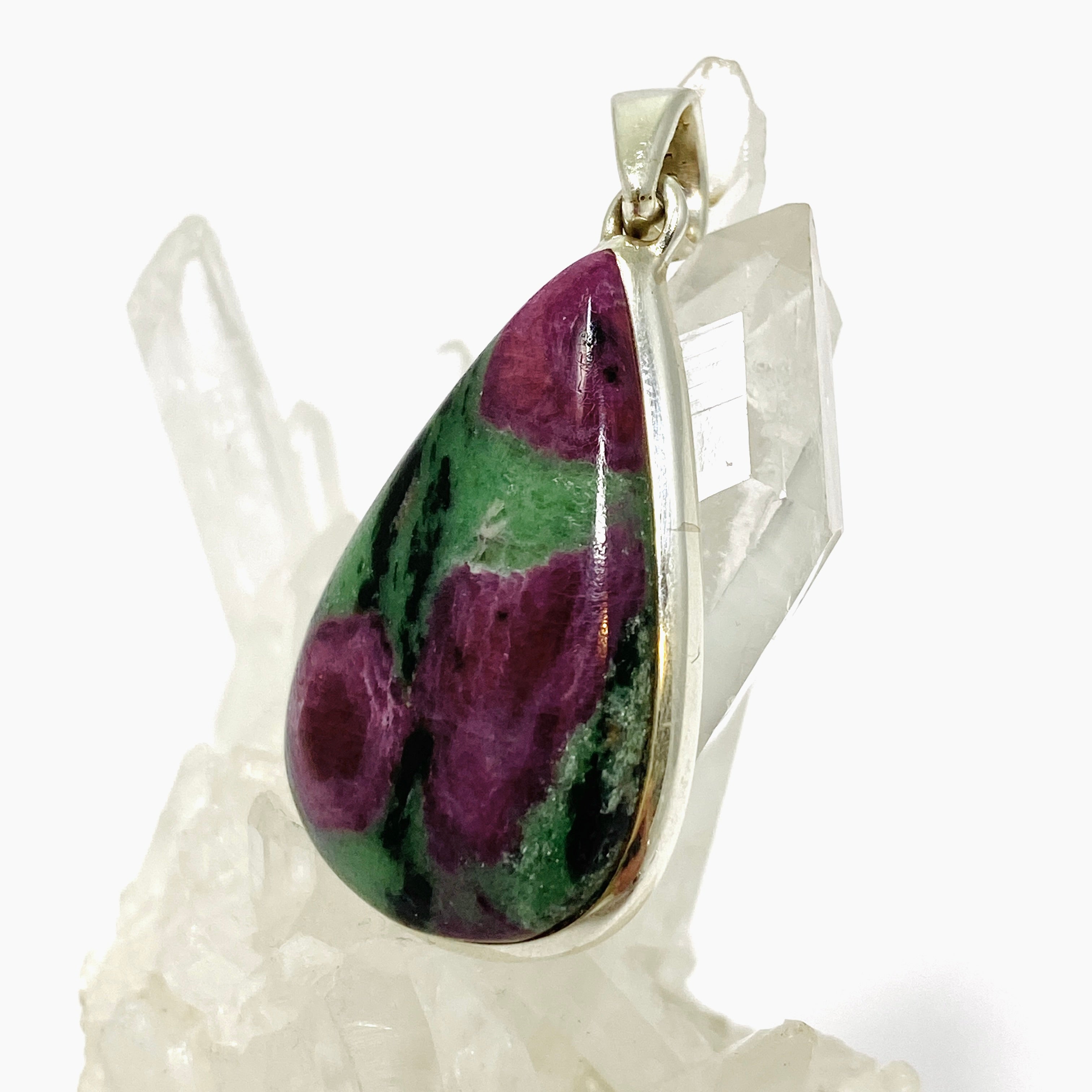 Natural Ruby Zoisite Teardrop Cabochon Pendant - Handmade Gemstone Jewelry PPGJ987 | Perfect for Healing Crystal Necklaces & Spiritual Gifts