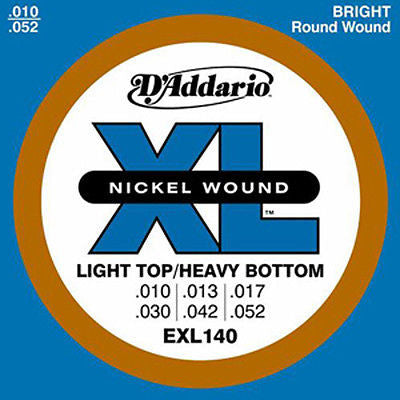 D'Addario EXL140 Light Top Heavy Bottom Electric Guitar Strings - Perfect for Rock, Metal & Heavy Riffs - Studio & Stage Performance