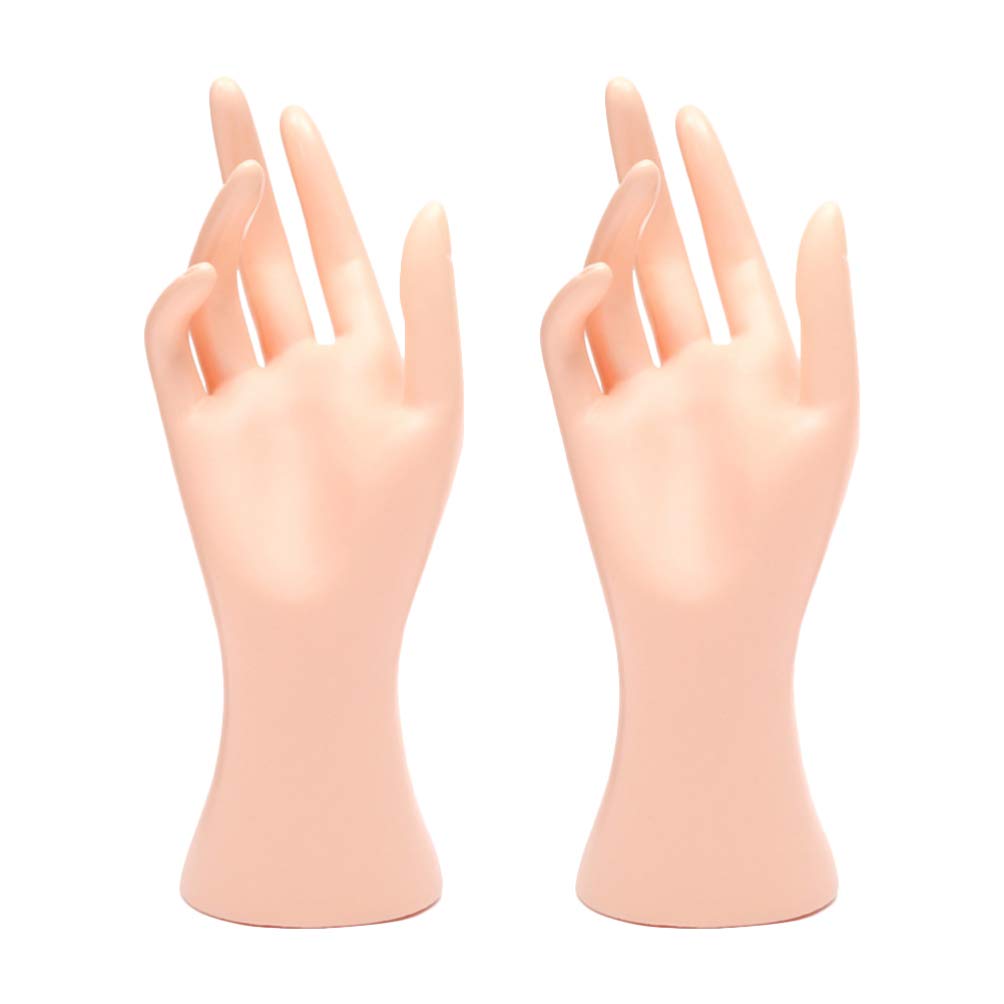Cabilock 2-Pack Skin Tone Mannequin Hands - Jewelry Display Stand for Bracelets, Rings & Watches - Durable Plastic Hand Mannequin for Retail Store, Boutique & Home Decor
