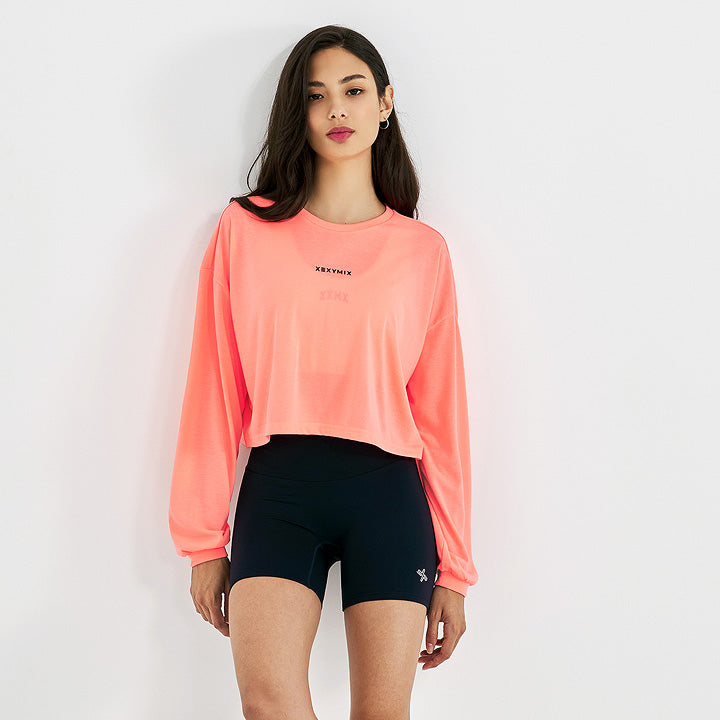 Loose Fit Crop Long Sleeve Tops for Women - Comfortable Casual & Streetwear Fashion - Perfect for Layering, Fall Outfits, and Everyday Wear