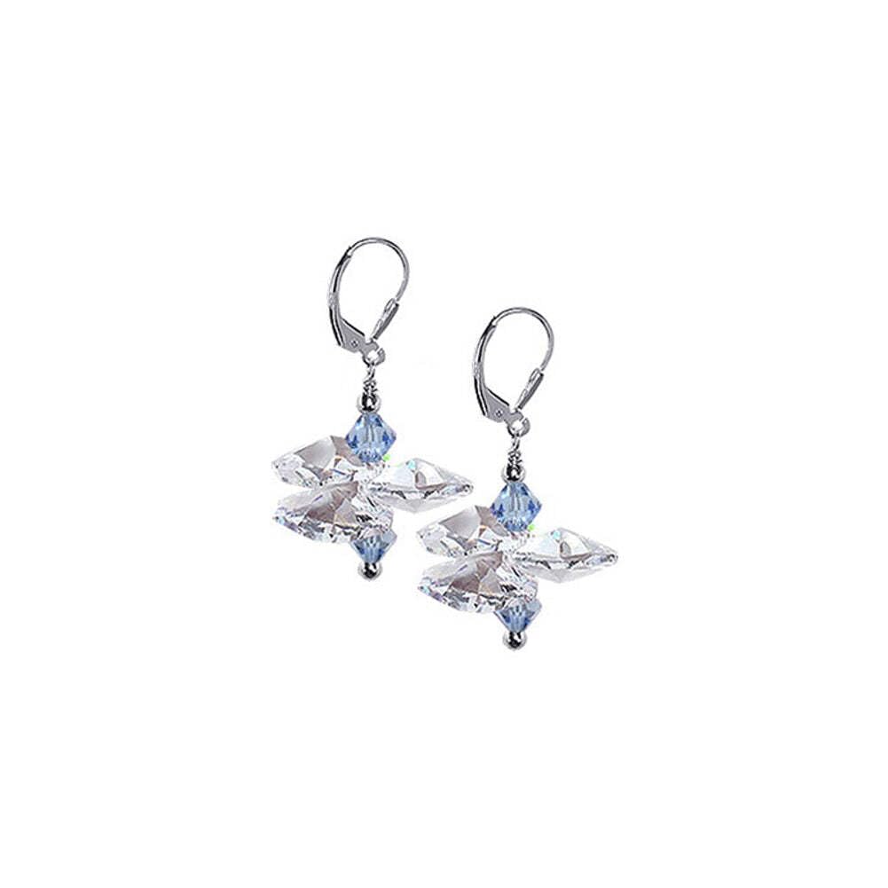 925 Sterling Silver Drop Earrings with Multicolor Austrian Crystals | Elegant Dangling Jewelry for Women | Perfect for Parties, Weddings & Special Occasions