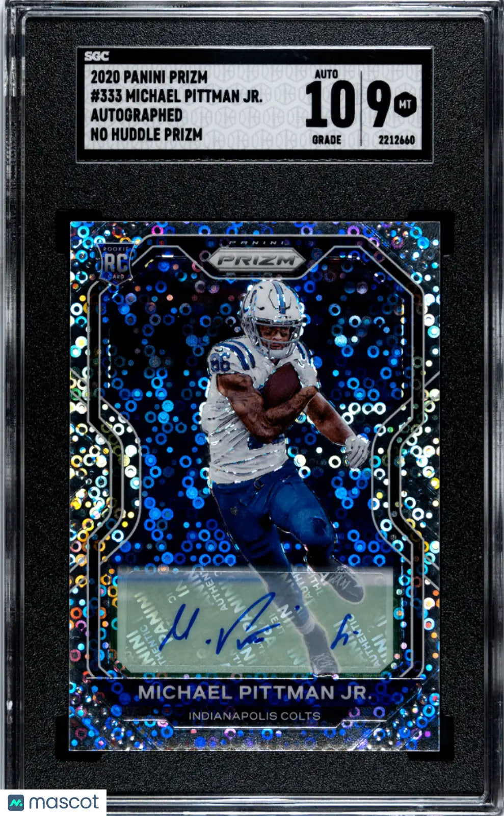 2020 Panini Prizm Michael Pittman Jr. Rookie Card RC No Huddle Prizm Auto SGC 9 - Perfect for NFL Collectors and Sports Memorabilia Enthusiasts