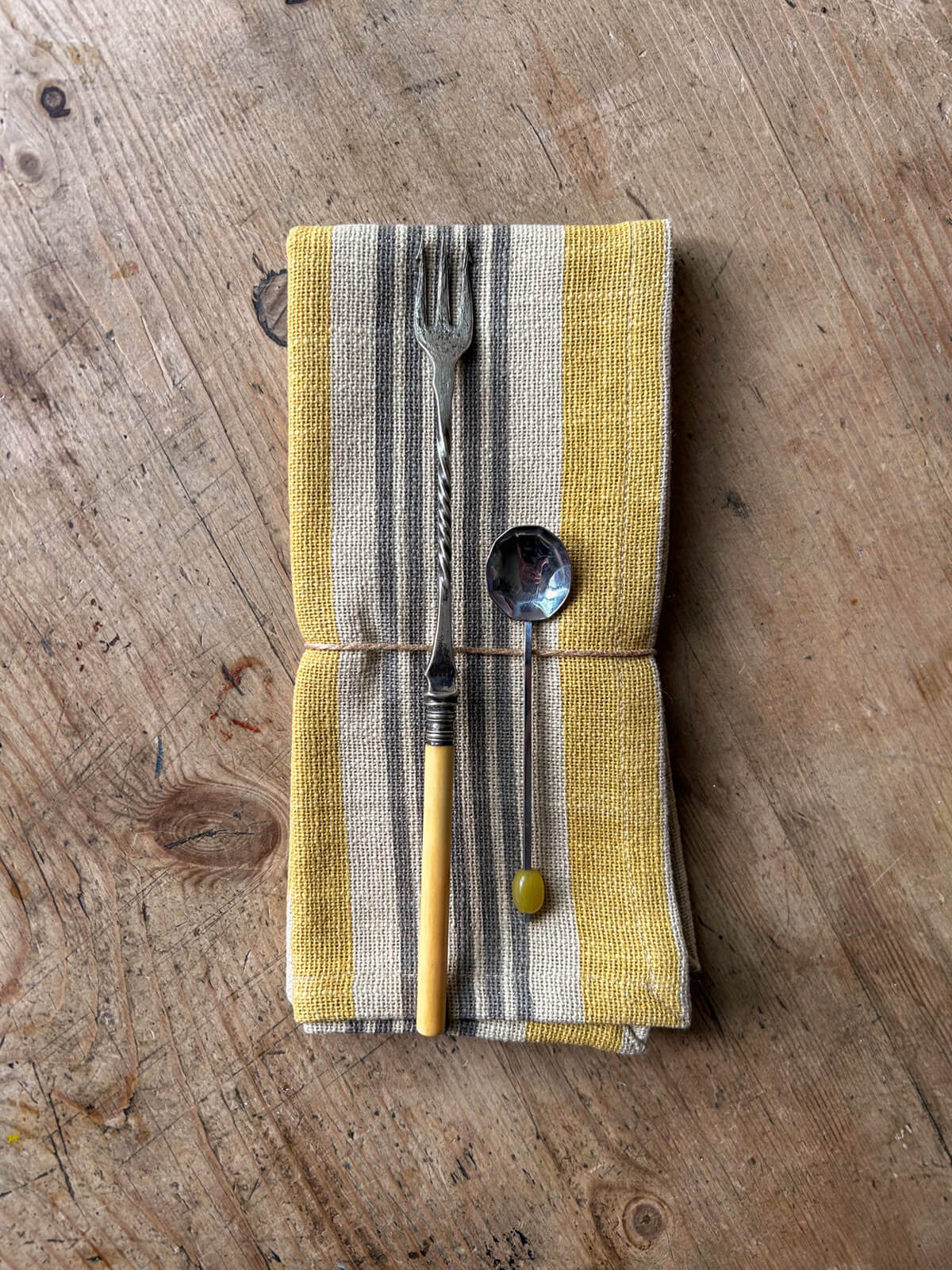 Jaipur Stripe Cotton Napkins Set of 4 - Vibrant India Yellow Table Linens for Dinner Party & Home Decor