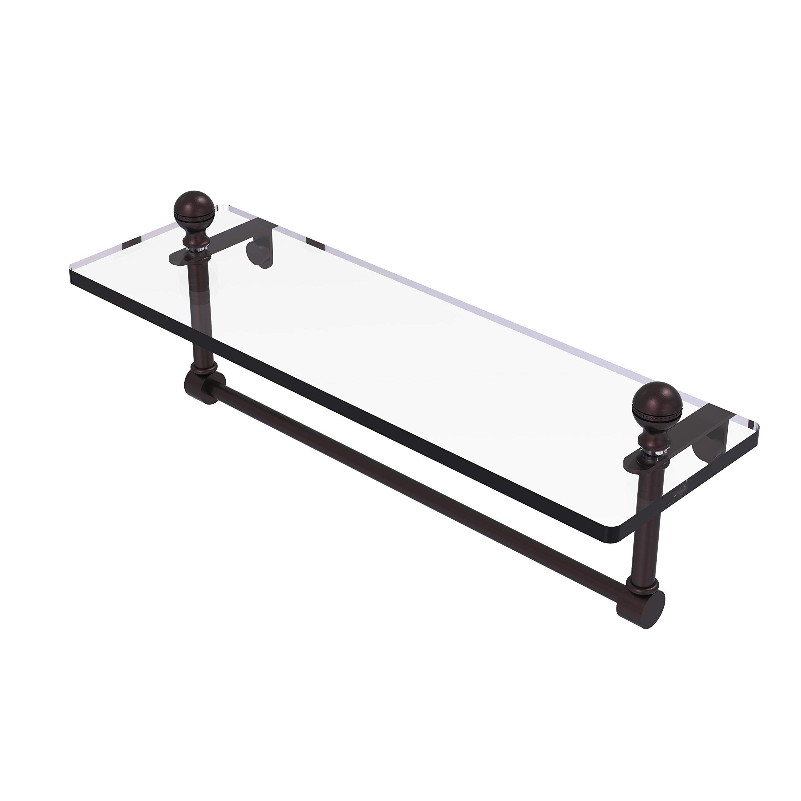 Allied Brass MA-1/16TB-ABZ 16-Inch Bathroom Shelf with Towel Bar - Antique Bronze Finish - Wall Mounted Storage for Towels, Toiletries & Decor - Perfect for Bathroom, Kitchen or Laundry Room Organization