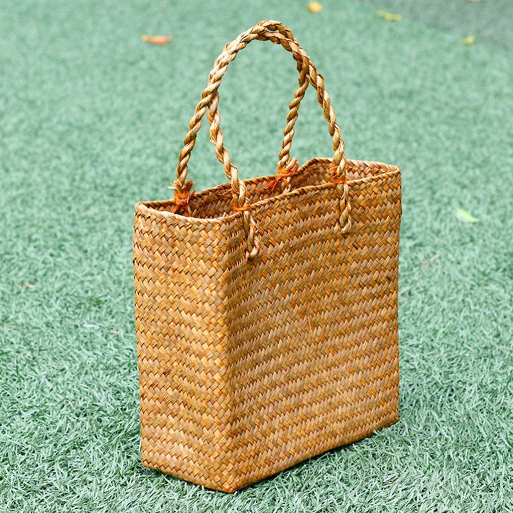 Women's Woven Straw Shoulder Bag - Stylish Tote for Travel & Beach