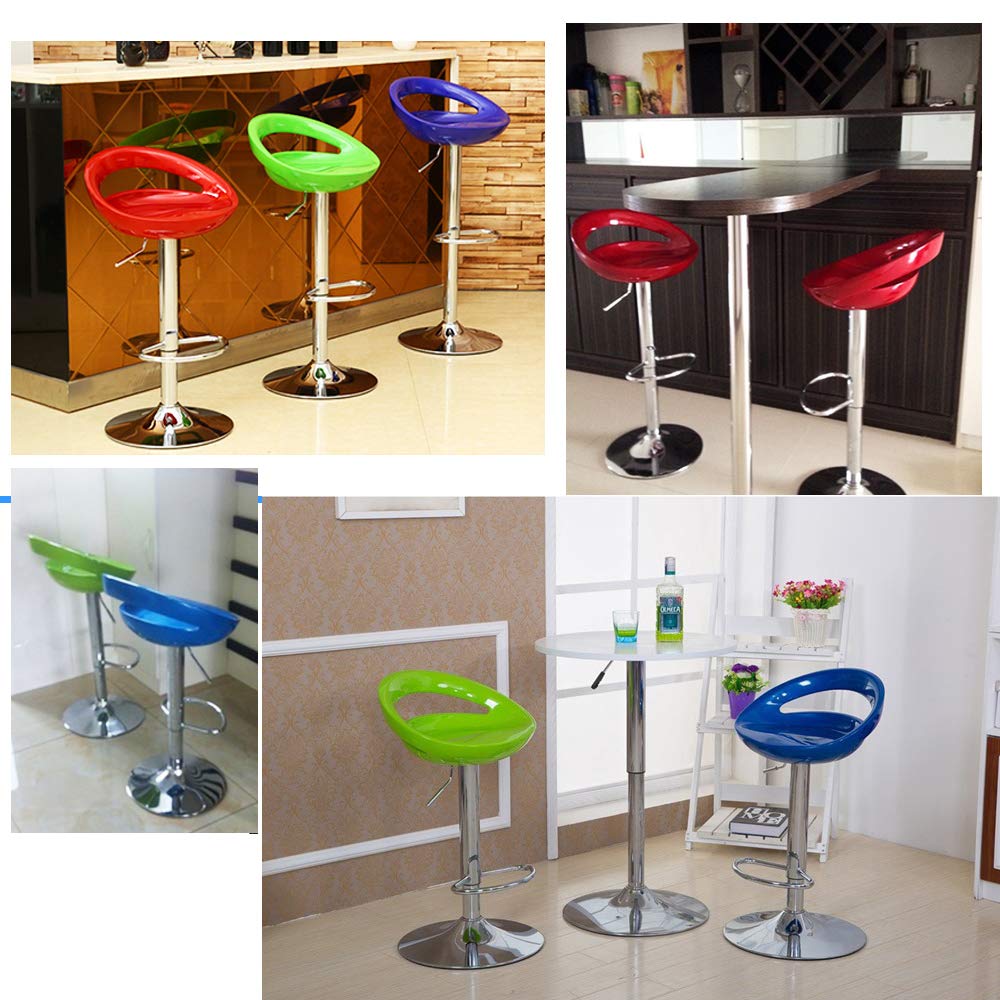 Modern Swivel Bar Stool - Heavy Duty Adjustable Bar Chair with Metal Base & Plastic Seat - Commercial Kitchen Bar Stools for Restaurants, Cafes & Home Bars