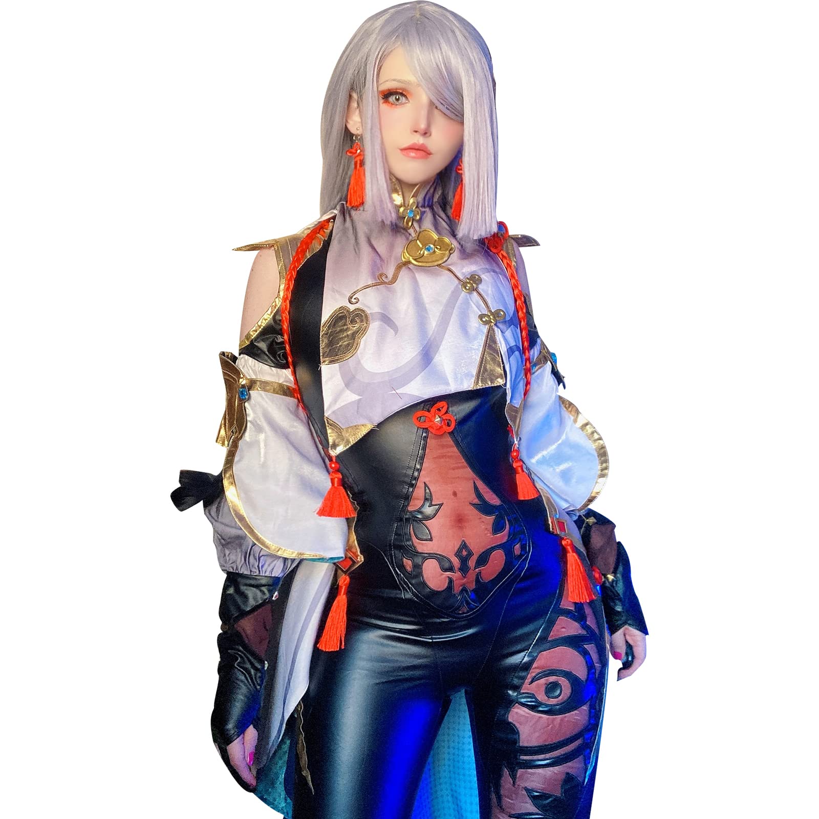Genshin Impact Shenhe Cosplay Costume for Women - Official Game Character Jumpsuit Outfit | Halloween, Cosplay Events, Anime Conventions, Themed Parties