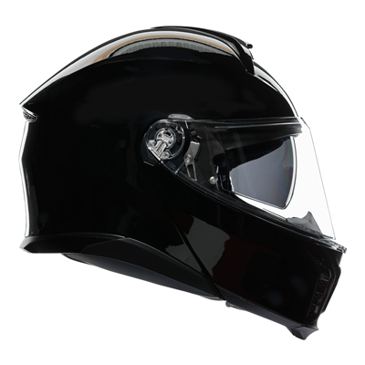 AGV Tourmodular Solid Black Full Face Motorcycle Helmet - DOT & ECE Certified for Safety - Lightweight & Comfortable for Long Rides - Perfect for Street Biking, Touring & Commuting