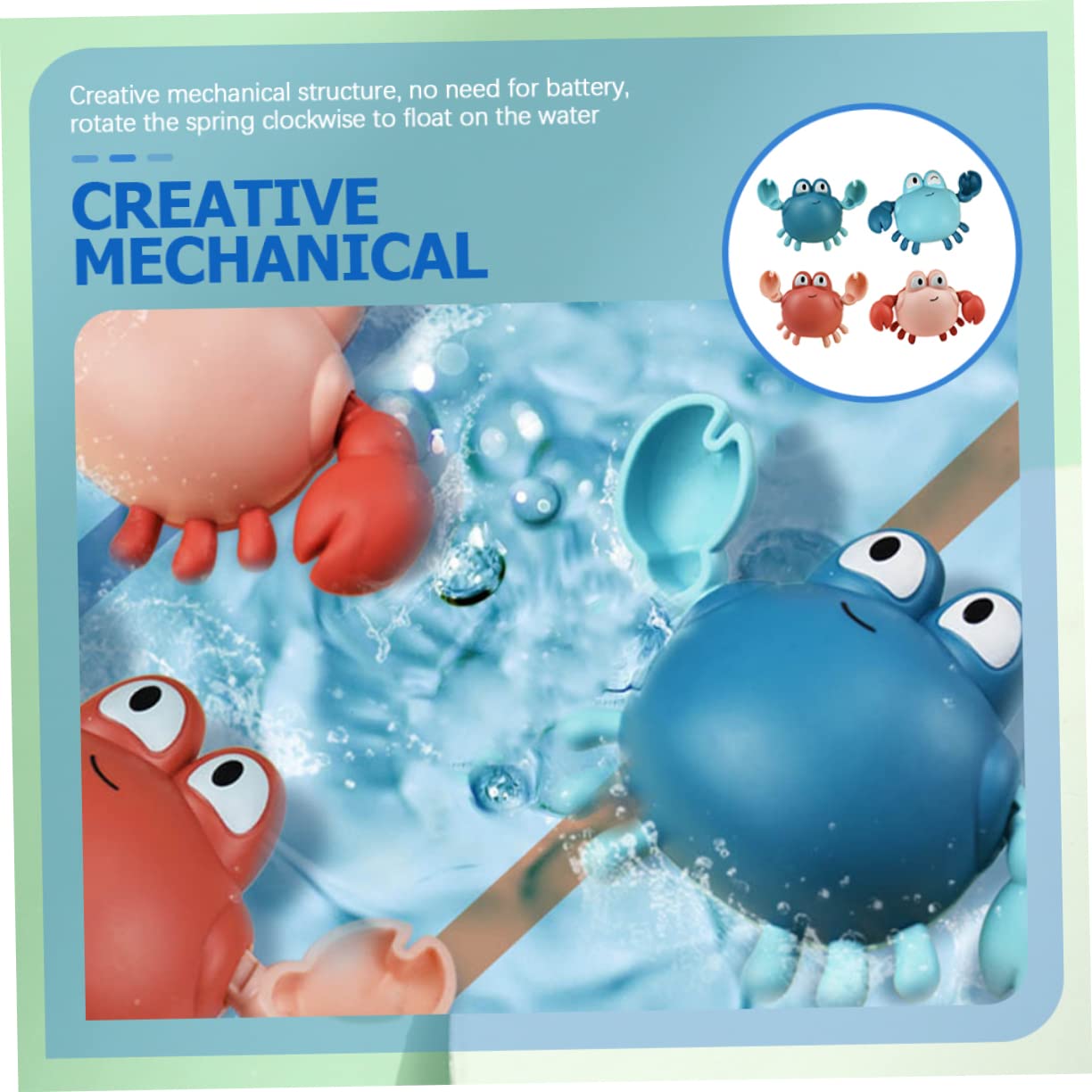 UPKOCH 4 Pack Wind Up Swimming Bath Toys - Cute Floating Animal Bath Toys for Kids, Waterproof Bathtub Toys for Toddlers & Babies - Fun Bath Time & Pool Playtime Accessories