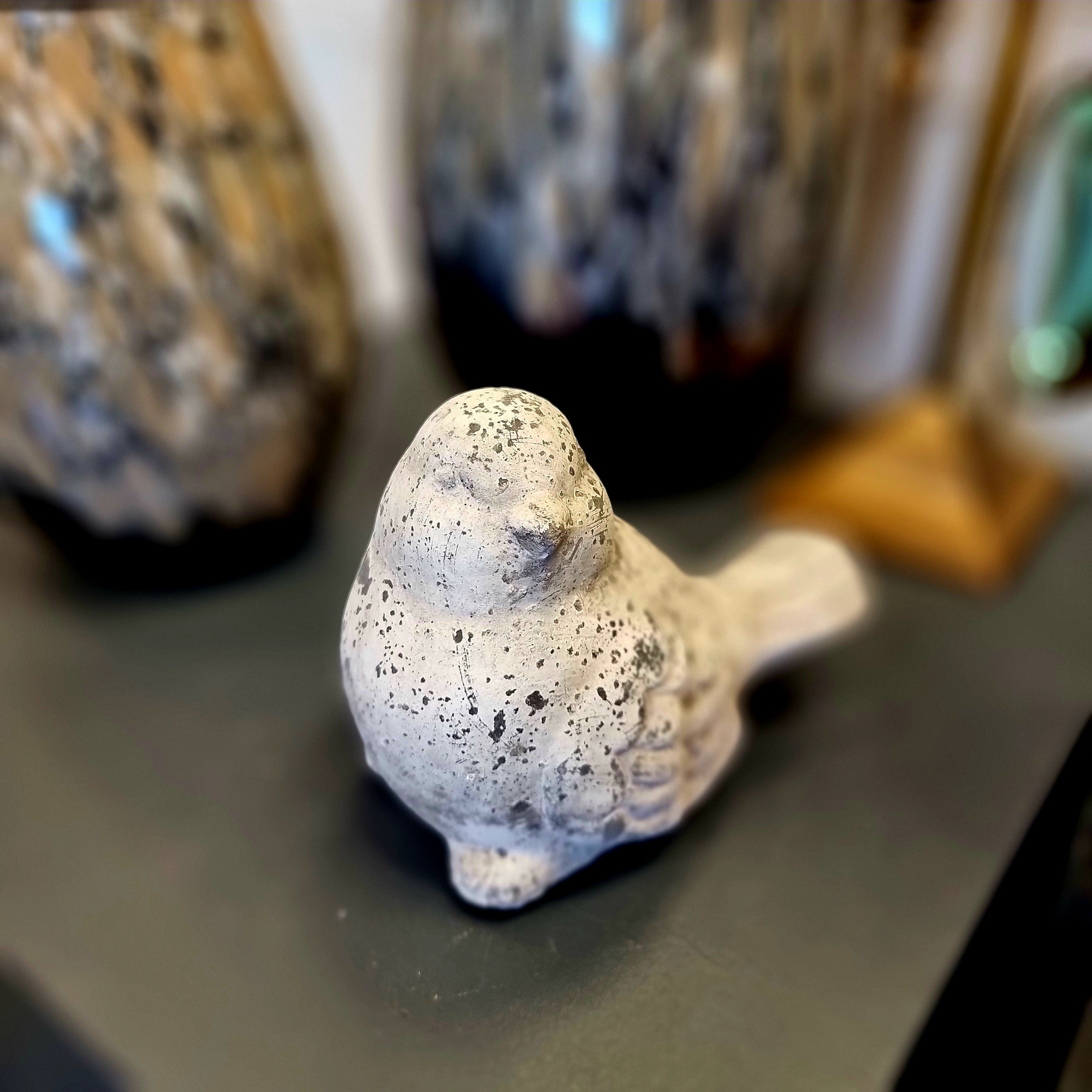 Handmade Ceramic Bird Figurine - Decorative Home & Garden Ornament for Shelf, Table, or Outdoor Decor