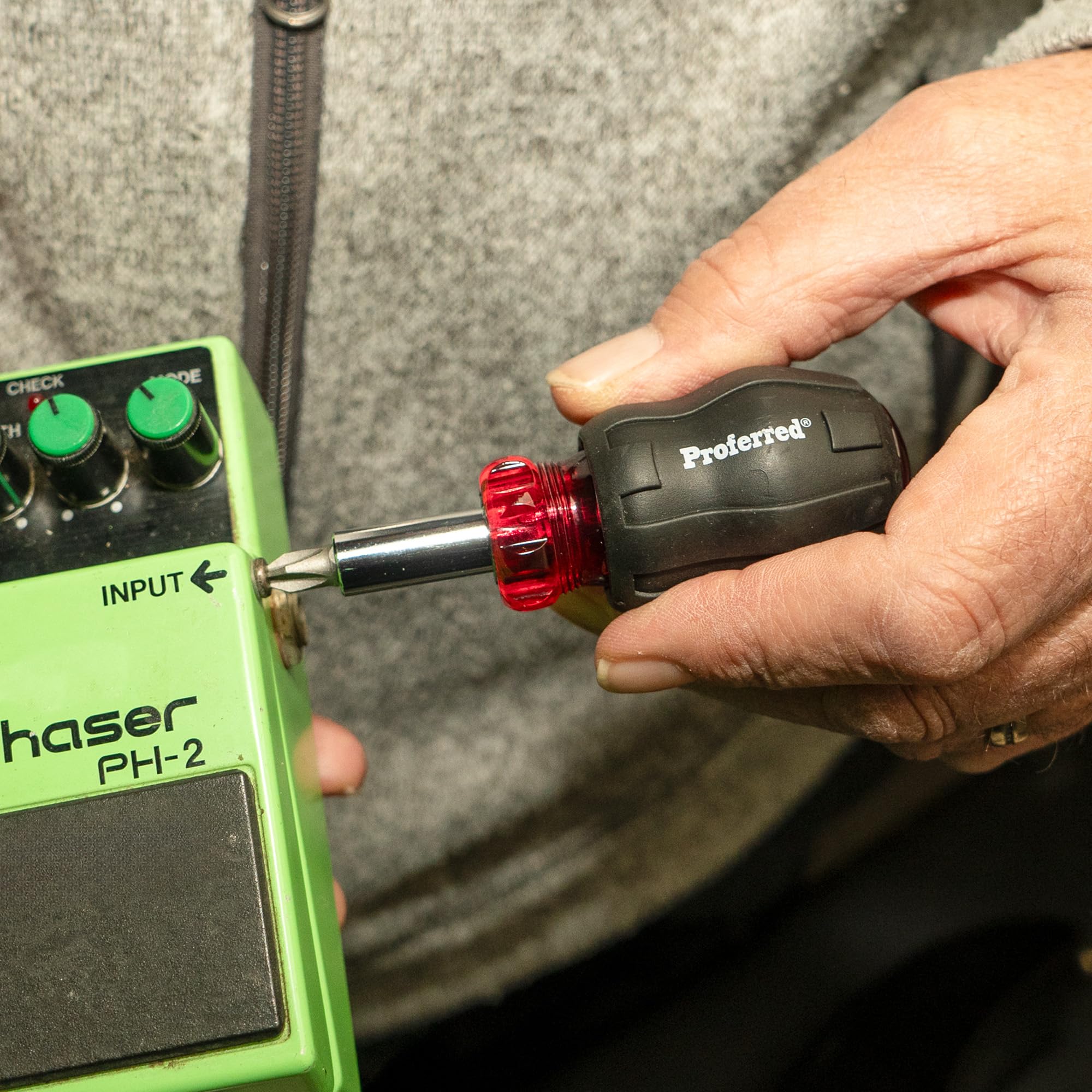 Proferred T29001 5-in-1 Interchangeable Bit Stubby Screwdriver Set - Perfect for Electronics Repair, DIY Projects & Tight Spaces