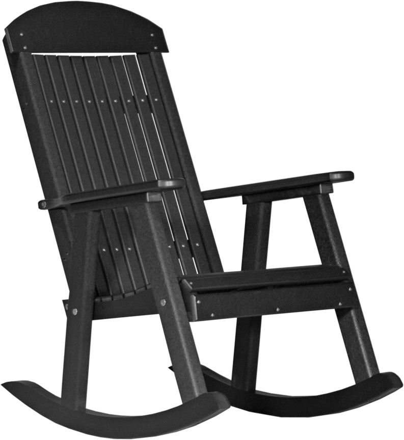 LuxCraft Premium Wooden Porch Rocking Chair - Comfortable Outdoor Rocker for Patio, Garden & Deck Relaxation