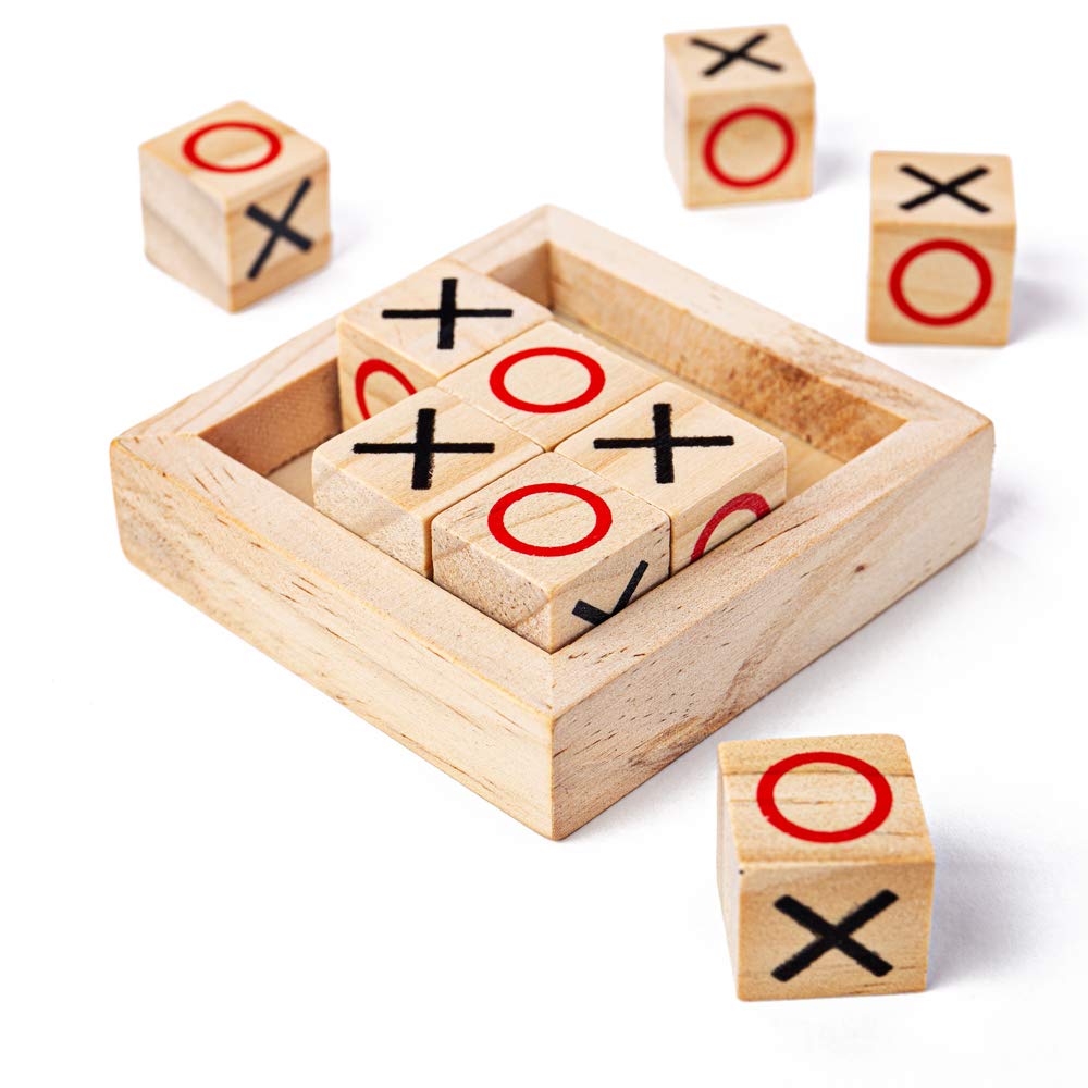 Bigjigs Toys Mini Noughts and Crosses Game - Portable Tic Tac Toe Travel Board Game for Kids & Families | Fun Pocket-Sized Toy for Road Trips, Airplane Travel & Indoor Playtime