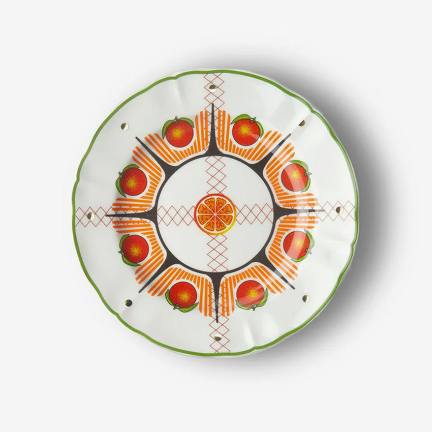 Bitossi Home Bel Paese Fruit Plate - Orange Design | Elegant Ceramic Serving Dish for Fruits, Desserts & Appetizers | Perfect for Dining, Entertaining & Kitchen Decor