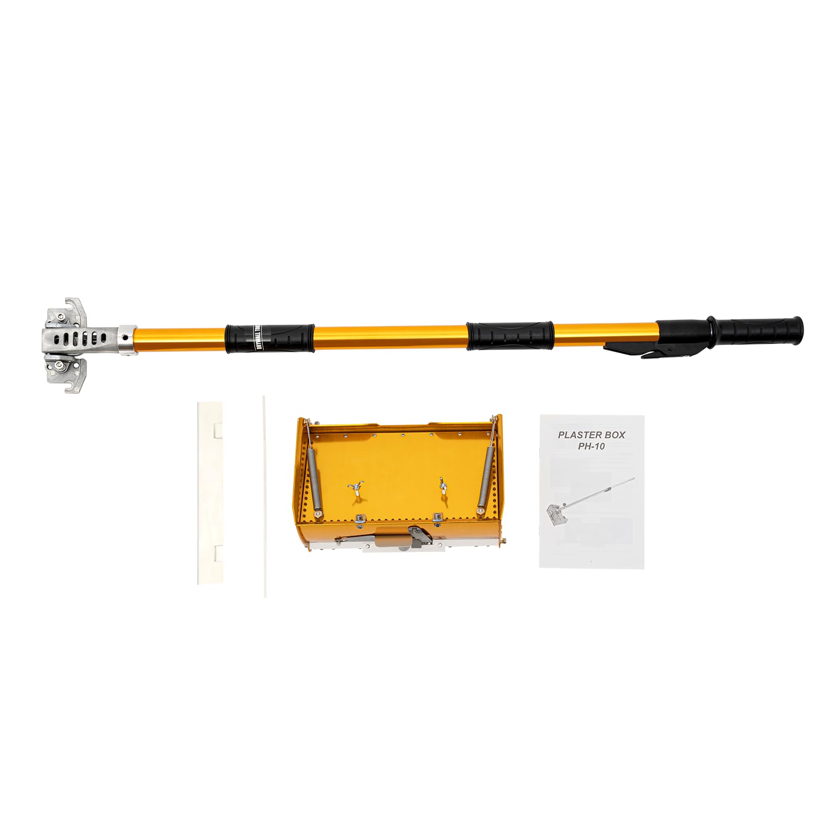 Professional 9-Inch Drywall Flat Finishing Box with 40-64 Inch Adjustable Handle - Aluminum Drywall Tool for Sheetrock, Mud, and Wallboard - Perfect for Smoothing Joints and Finishing Walls in Home Renovation Projects