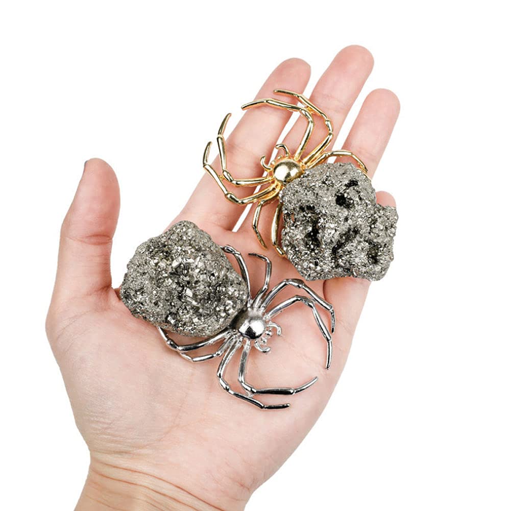 Wwxuanke Alloy Crystal Spider Decor - Cute Silver Spider-Shaped Ornament for Home, Office & Desktop - Perfect for Halloween, Gothic Decor & Gift Giving