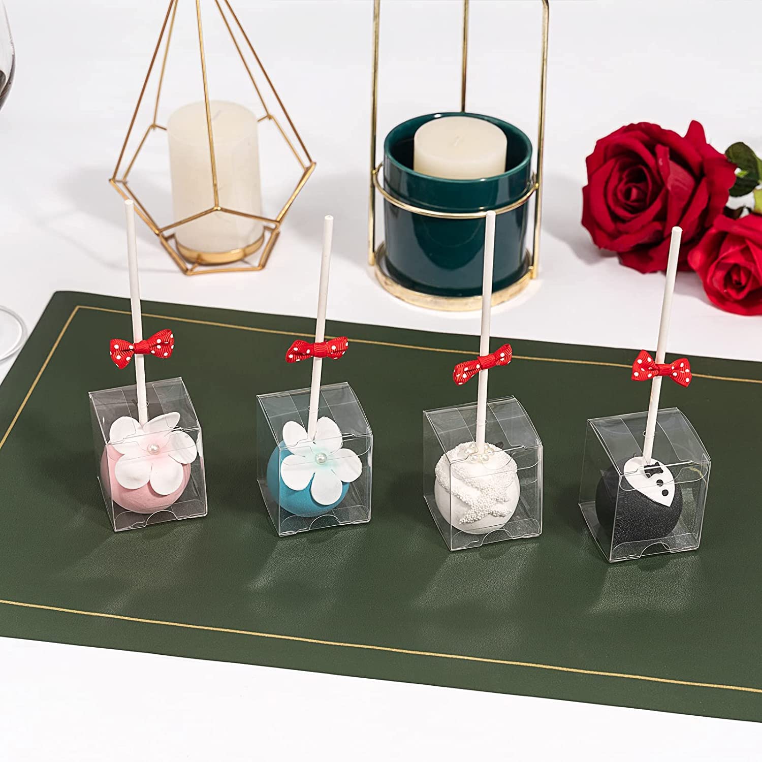 RomanticBaking 50 Pack Clear Cake Pop Boxes 1.75