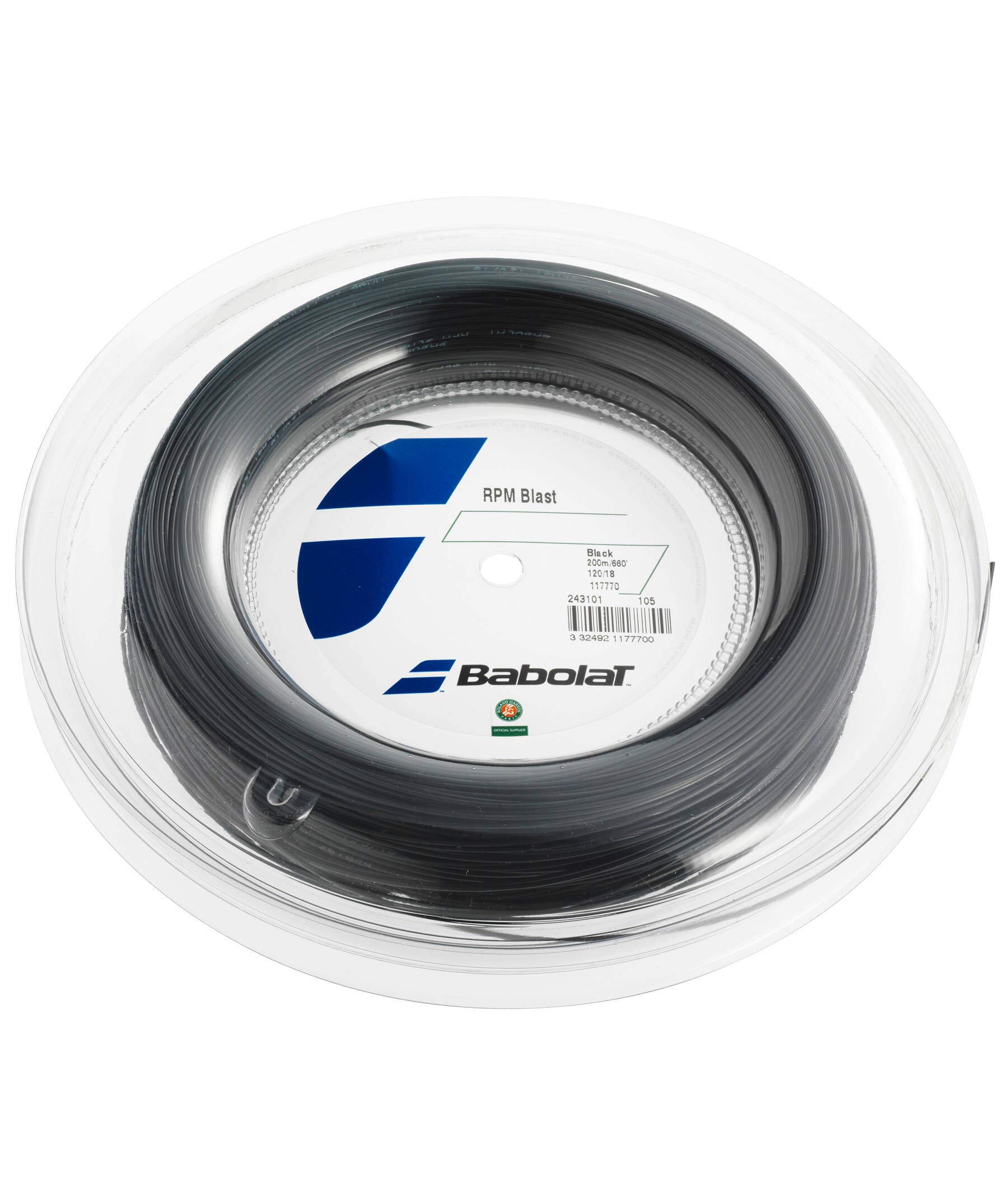 Babolat RPM Blast 17g/1.25mm Tennis String Reel - 600ft/200m for Pro-Level Spin & Control | Perfect for Competitive Players & Stringing Services