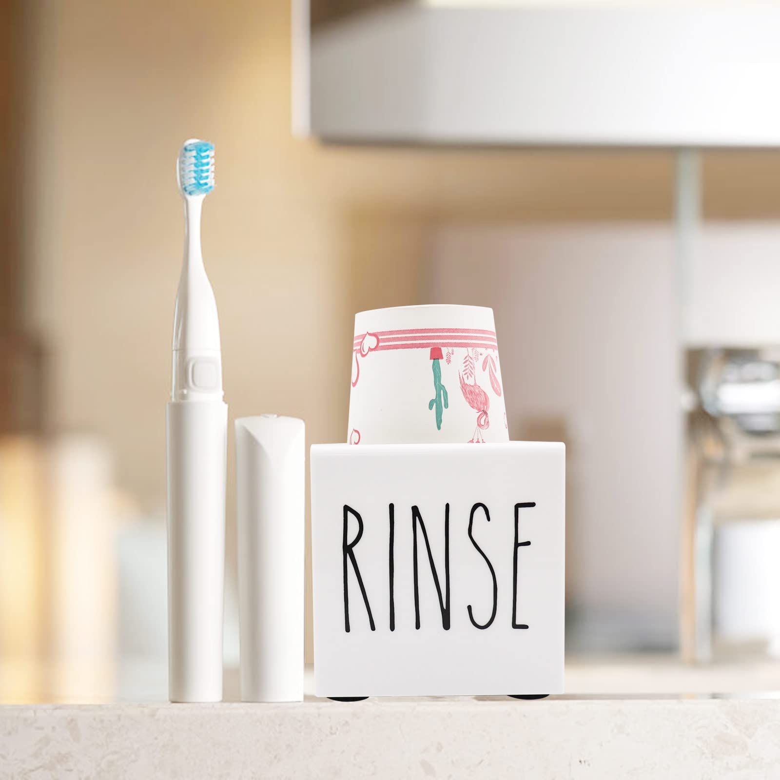 White Acrylic Dixie Cup Dispenser - Disposable Paper Cup Holder for 3oz & 5oz Bathroom & Kitchen Use - Water Dispenser Organizer for Rinse Cups, Office, Restaurant, and Home Storage Solution