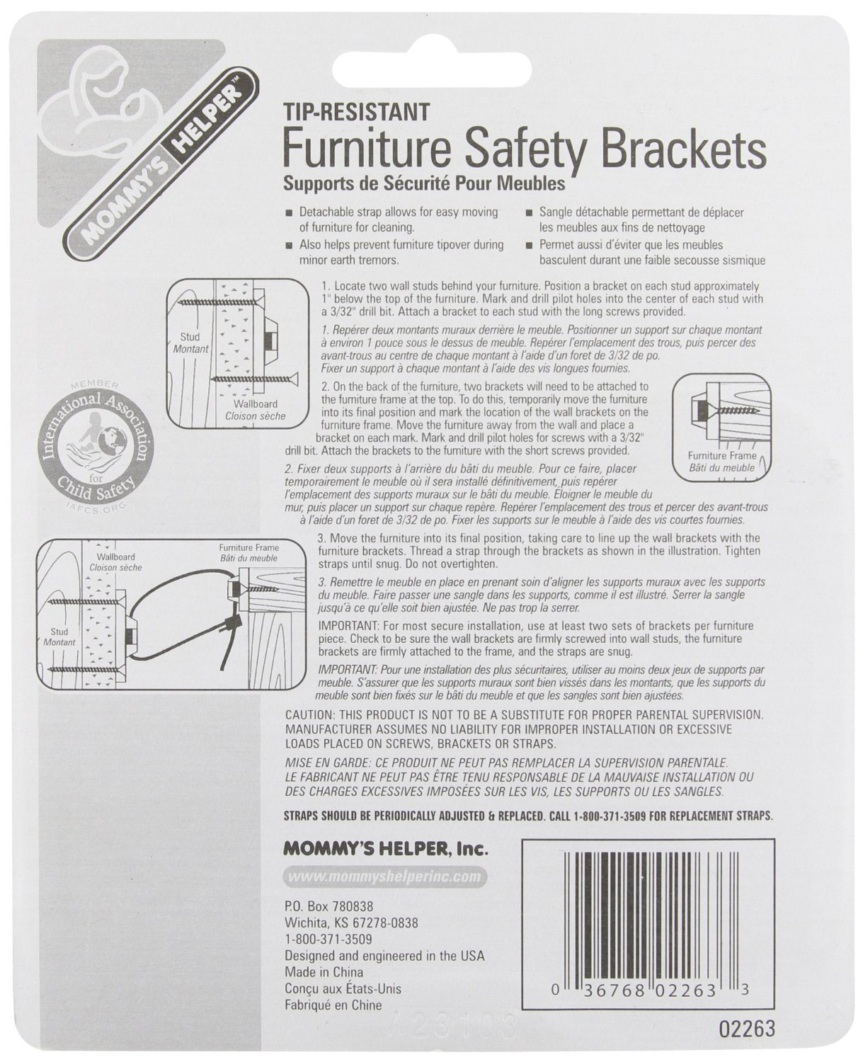 Tip-Resistant Furniture Safety Brackets (2 Pack) - Secure Heavy Furniture & Prevent Accidents - Ideal for Baby Proofing, Child Safety & Home Protection
