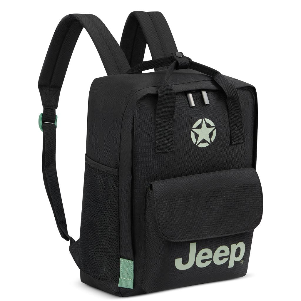 Jeep 15-Inch Tote Laptop Backpack for Men & Women - Durable Water-Resistant Black Work Bag - Perfect for Office, School, Travel & Commuting