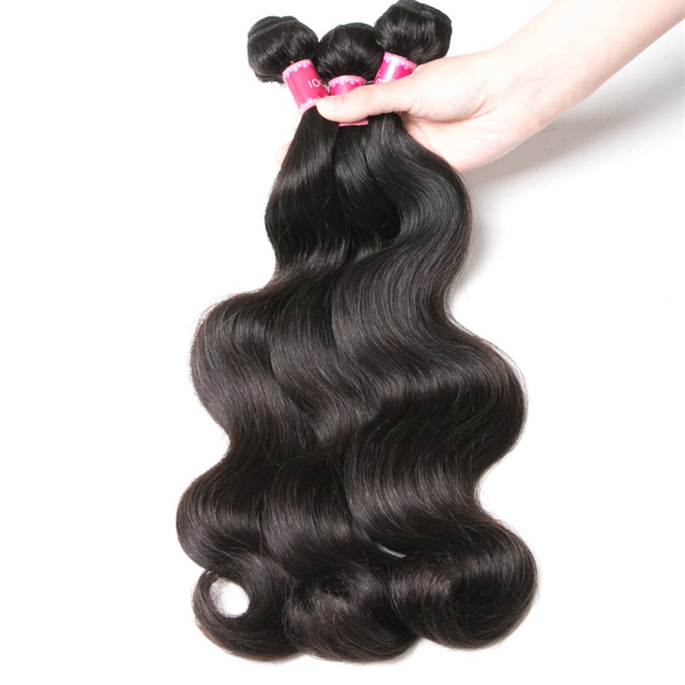 YISEA 100% Unprocessed Brazilian Human Hair Weave Extensions - 3 Bundles Body Wave (22 24 26 inches) 12A Grade Natural Color for Stunning Hair Styling - Perfect for Daily Wear, Special Occasions & Salon Use