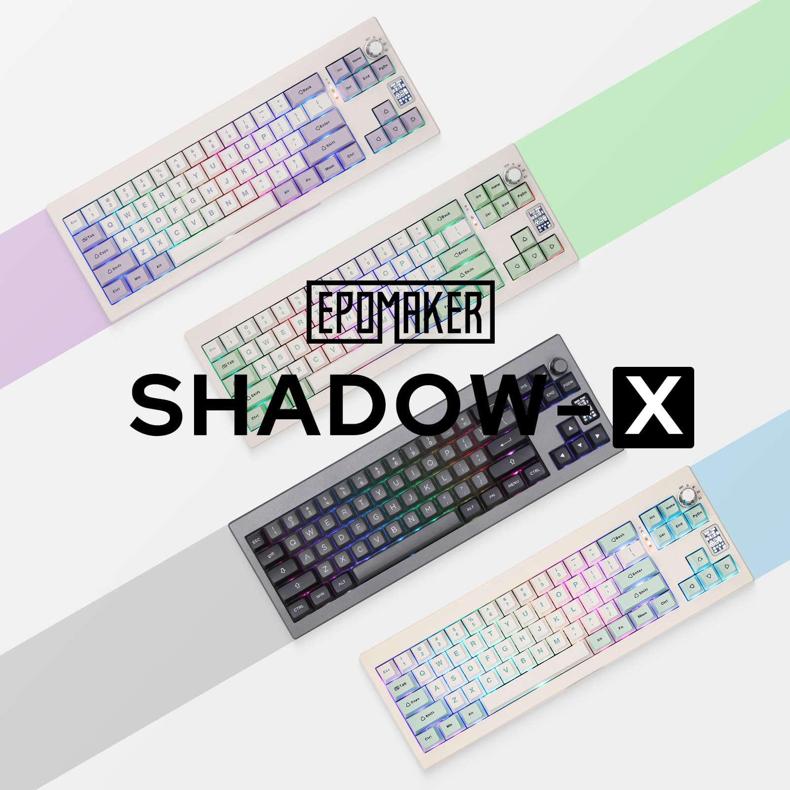 EPOMAKER Shadow-X Wireless Mechanical Keyboard - Hot Swappable, 3 Modes, Gaming & Office Use